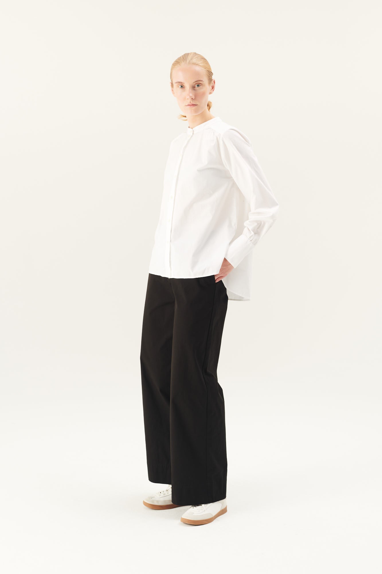 Rue de Tokyo SABINE GARMENT DYED POPLIN SHIRTS WHITE