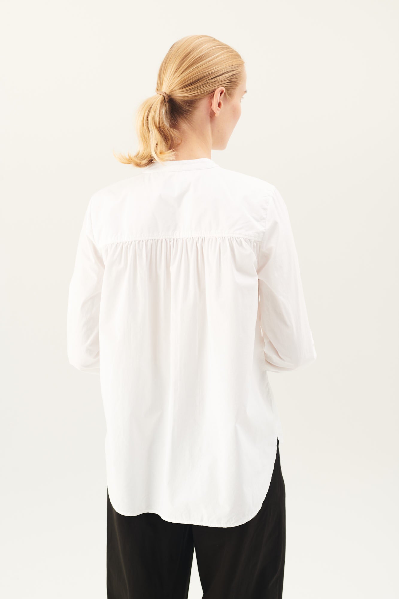 Rue de Tokyo SABINE GARMENT DYED POPLIN SHIRTS WHITE