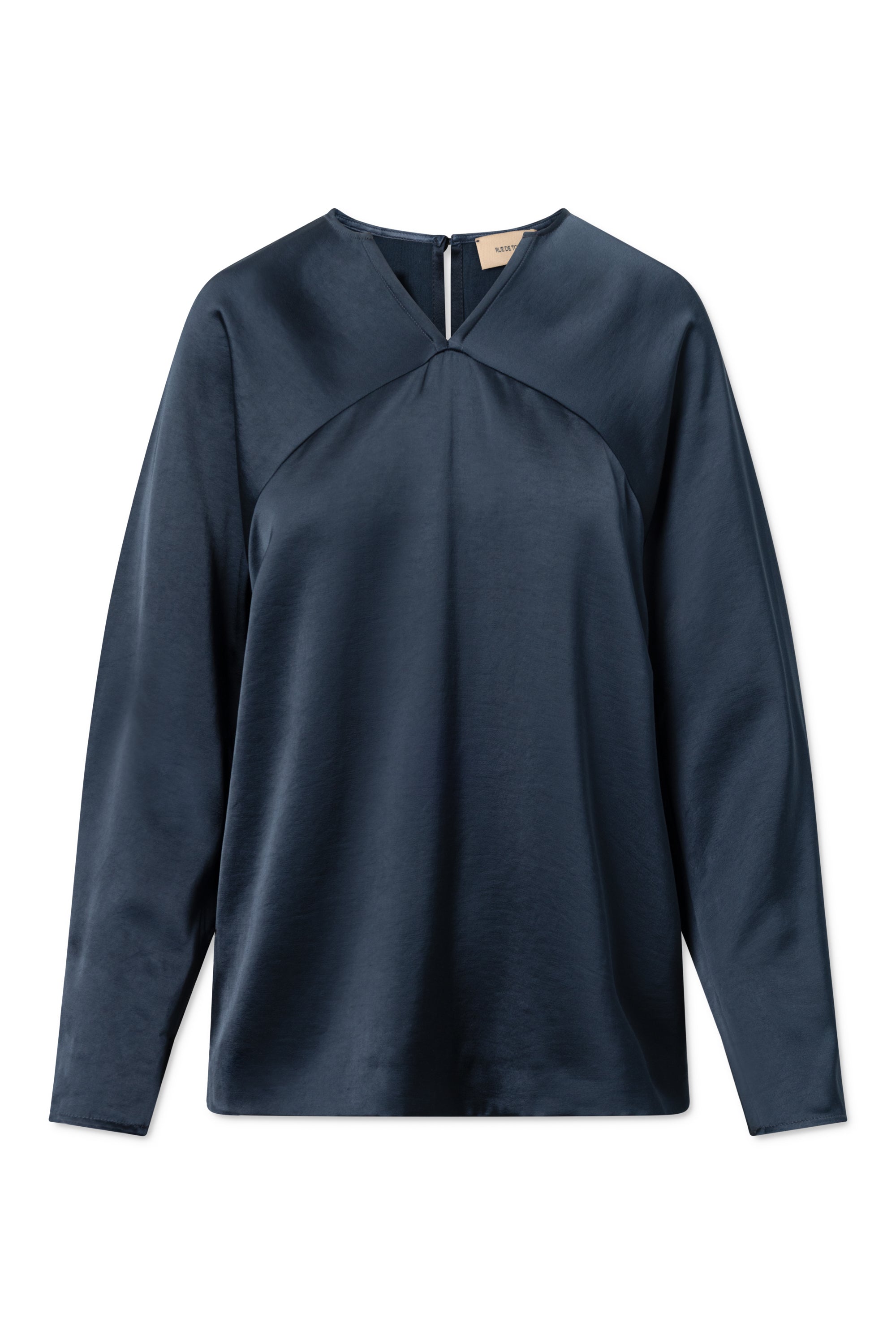 Rue de Tokyo SAFINE HEAVY VISCOSE SATIN BLOUSES MIDNIGHT BLUE