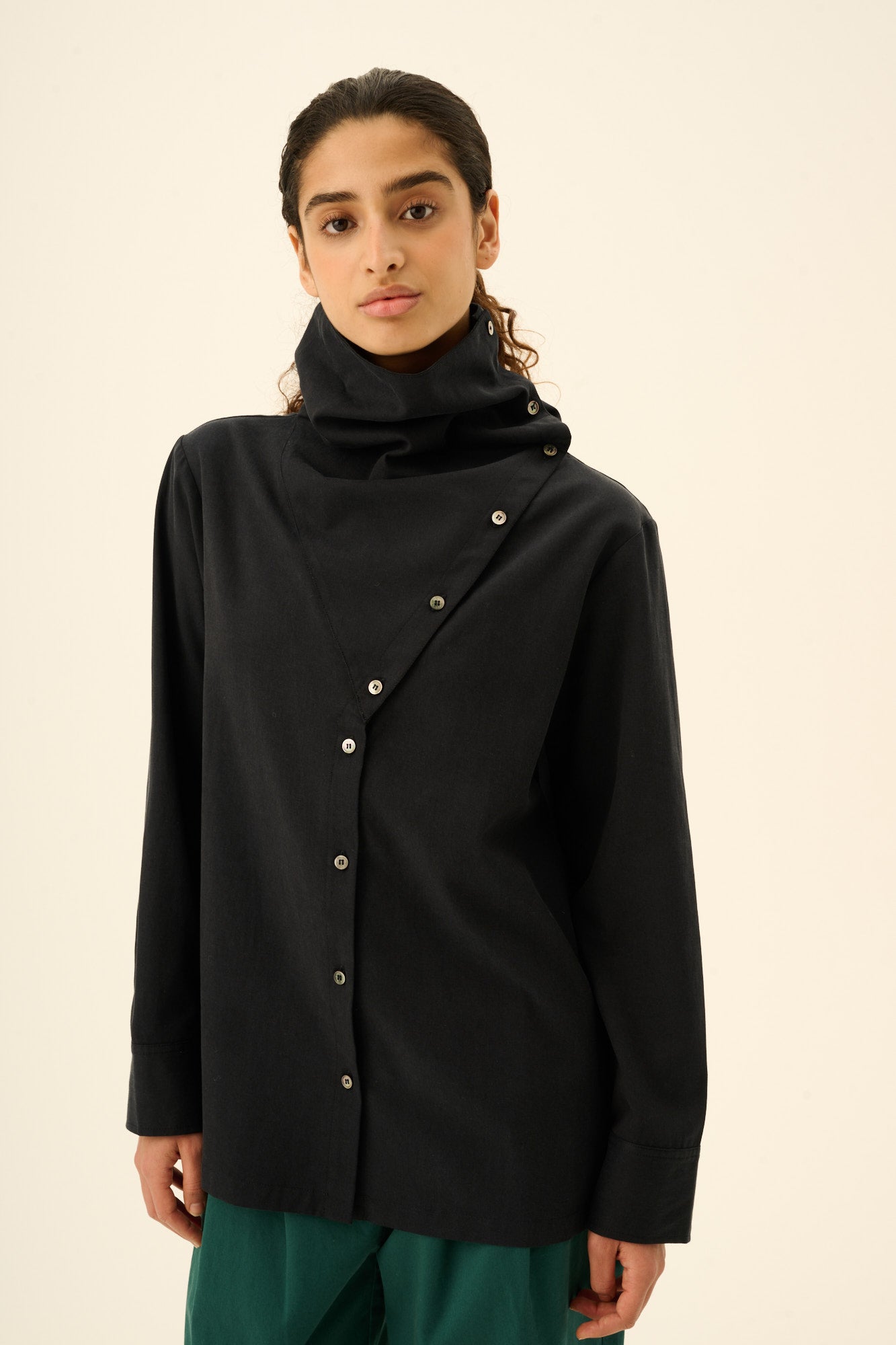Rue de Tokyo SAGE SANDWASHED CT TENCEL Shirts NAVY