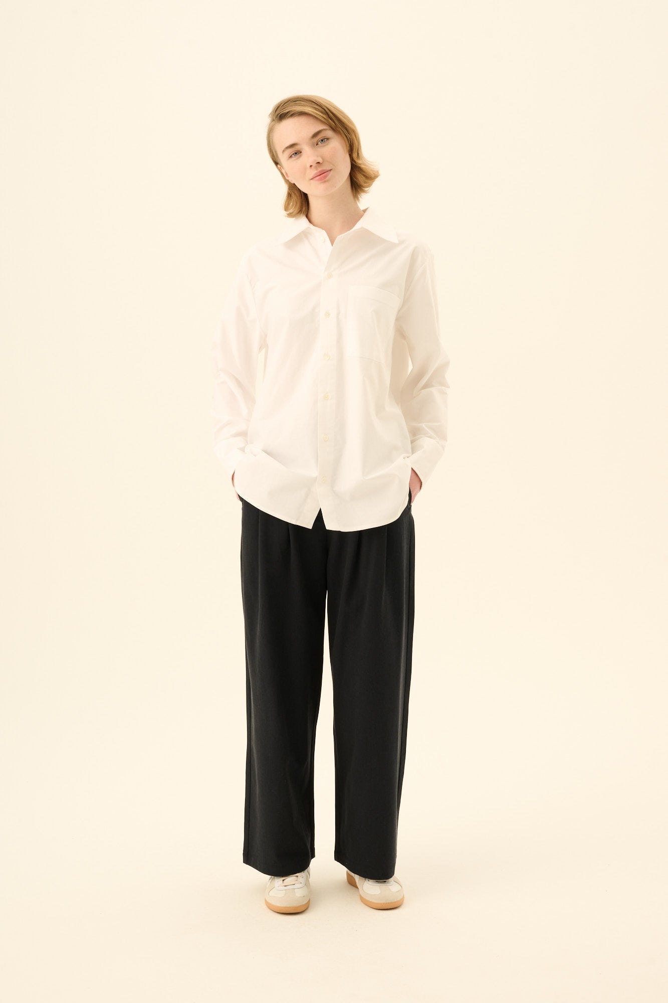 Rue de Tokyo SALLY SOLID OXFORD Shirts WHITE