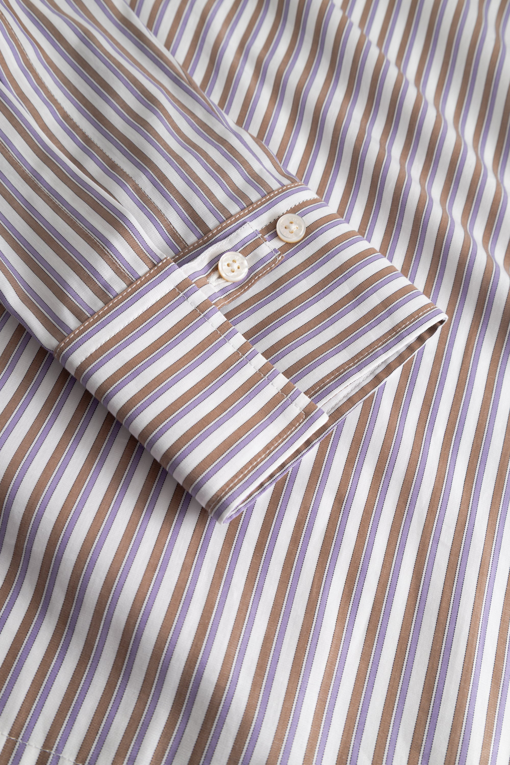 Rue de Tokyo SALOMA TRIPLE STRIPE Shirts BROWN/PURPLE/WHITE