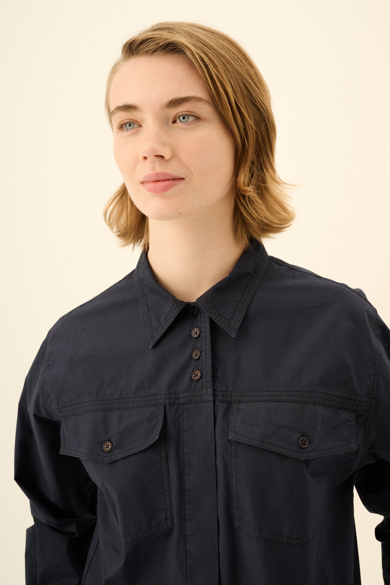 Rue de Tokyo SASI GMTD POPLIN Shirts DARK NAVY