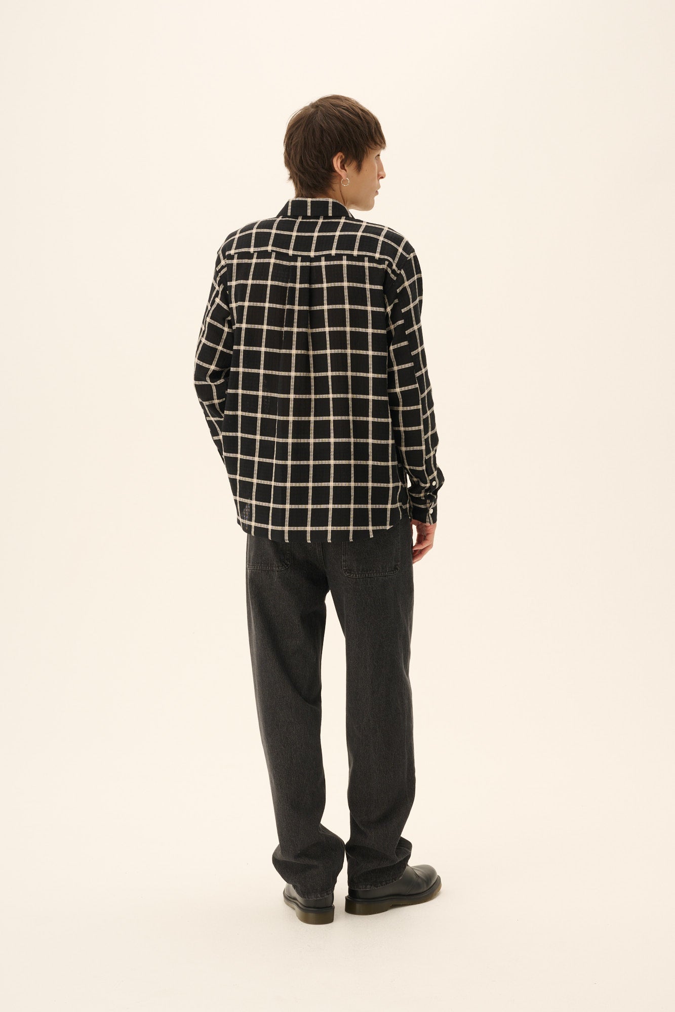 Rue de Tokyo SATOSHI COTTON CHECK Shirts BLACK/WHITE