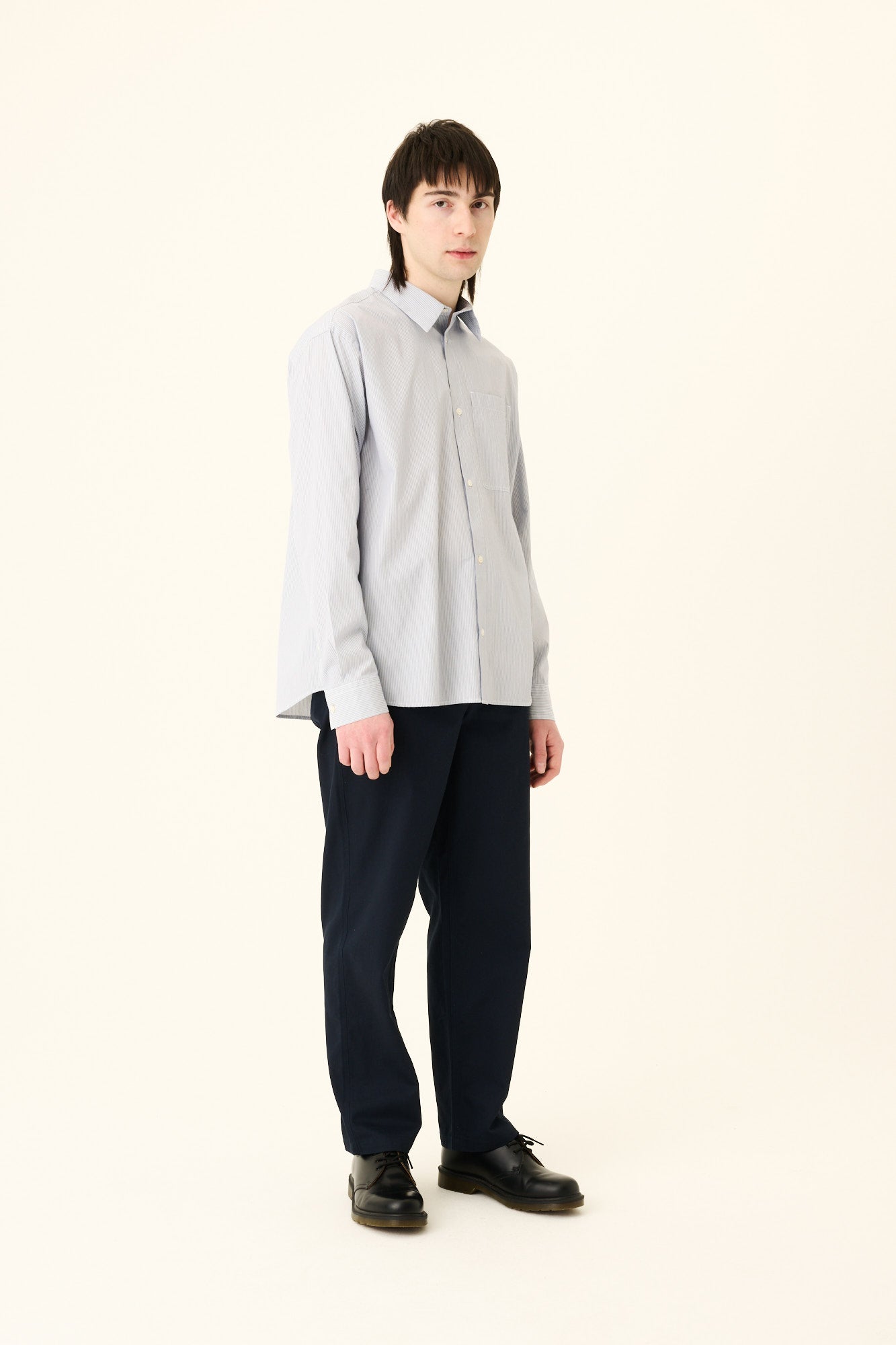 Rue de Tokyo SATOSHI MAYFAIR STRIPE Shirts NAVY WHITE STRIPE
