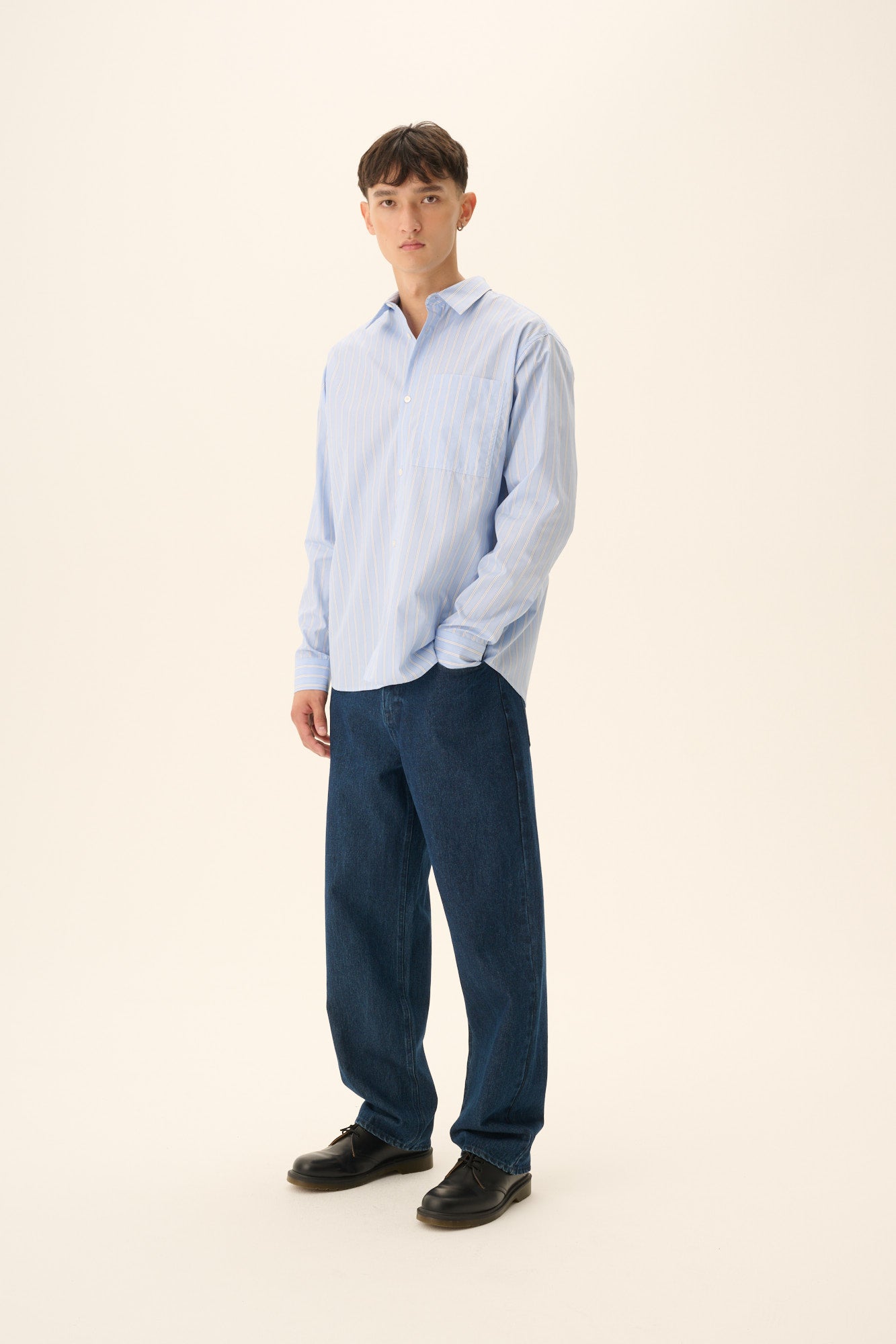 Rue de Tokyo SATOSHI STRIPED FIL A FIL Shirts LIGHT BLUE