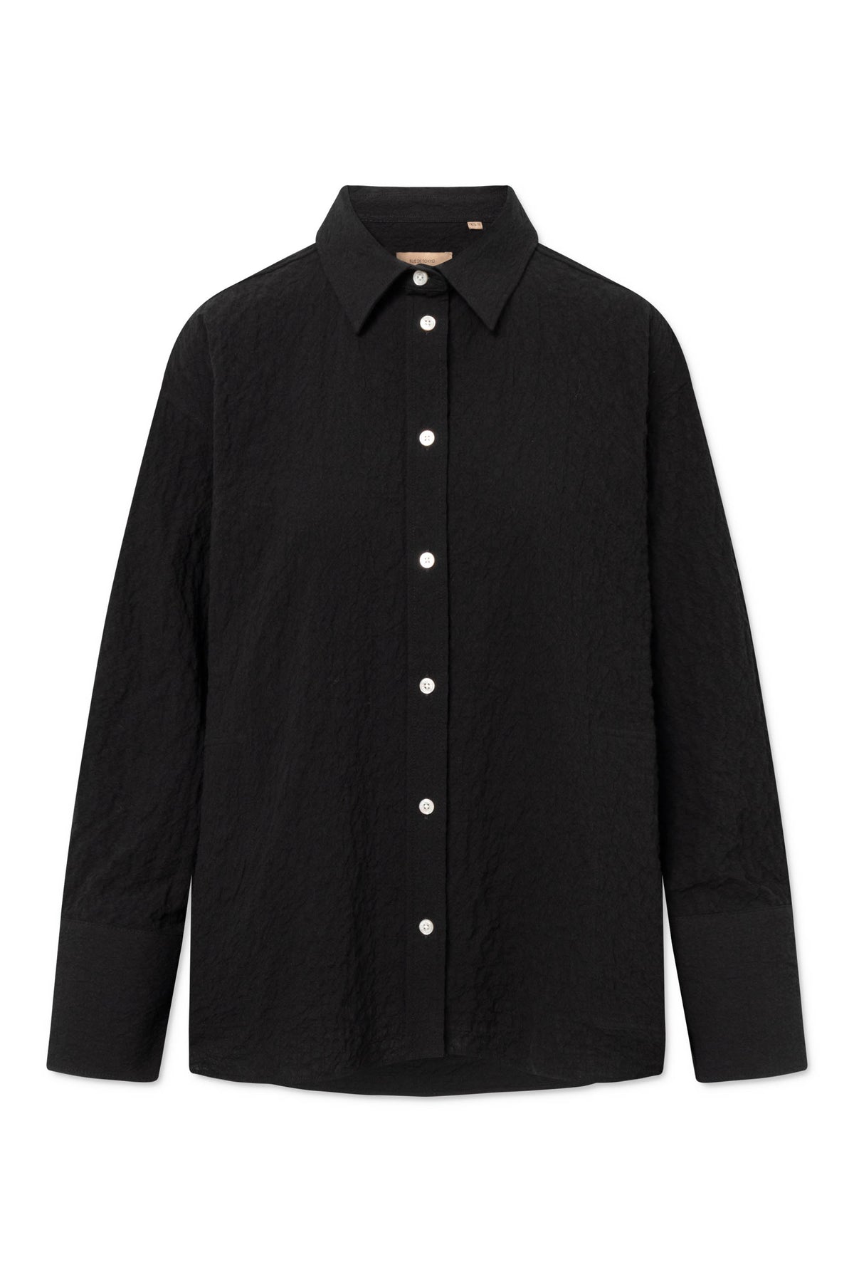 Rue de Tokyo SEKE CRUSHED COTTON Shirts BLACK