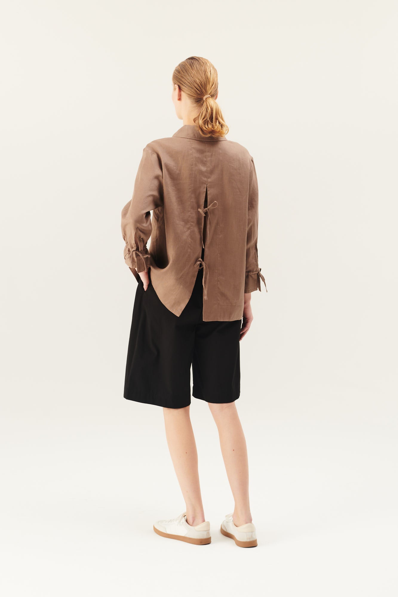 Rue de Tokyo SELIA SOLID LINEN SHIRTS TAUPE