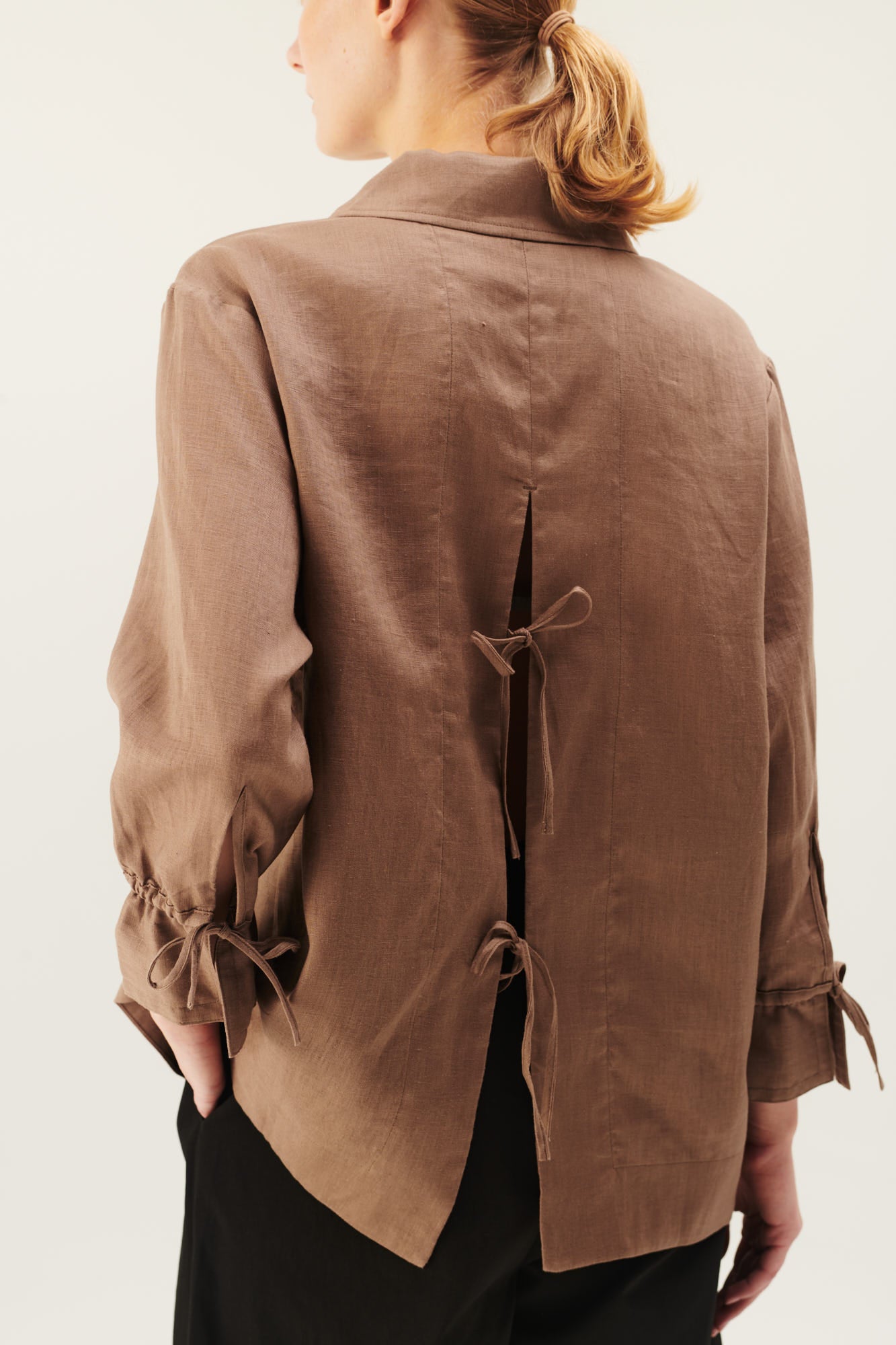 Rue de Tokyo SELIA SOLID LINEN SHIRTS TAUPE