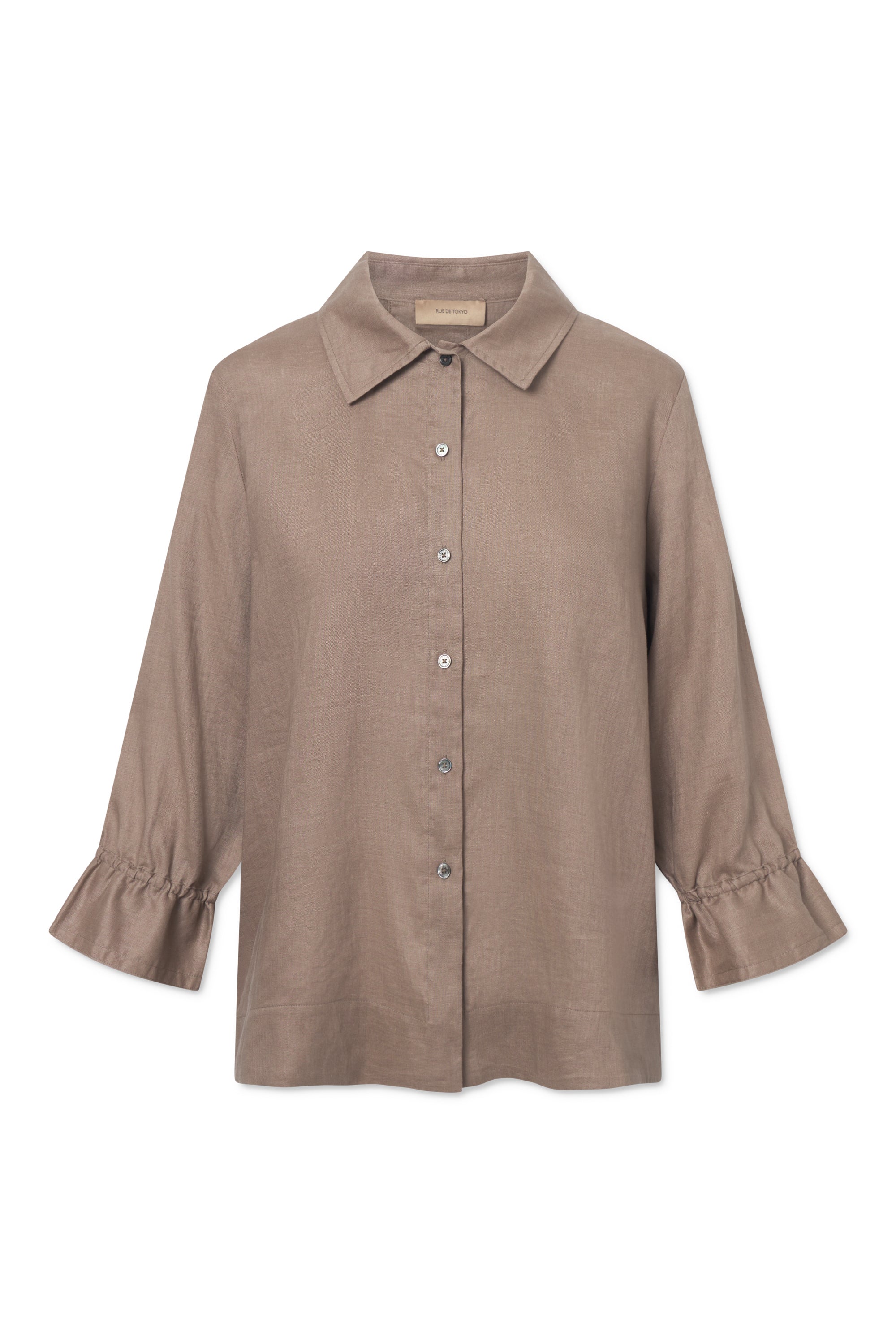Rue de Tokyo SELIA SOLID LINEN Shirts TAUPE