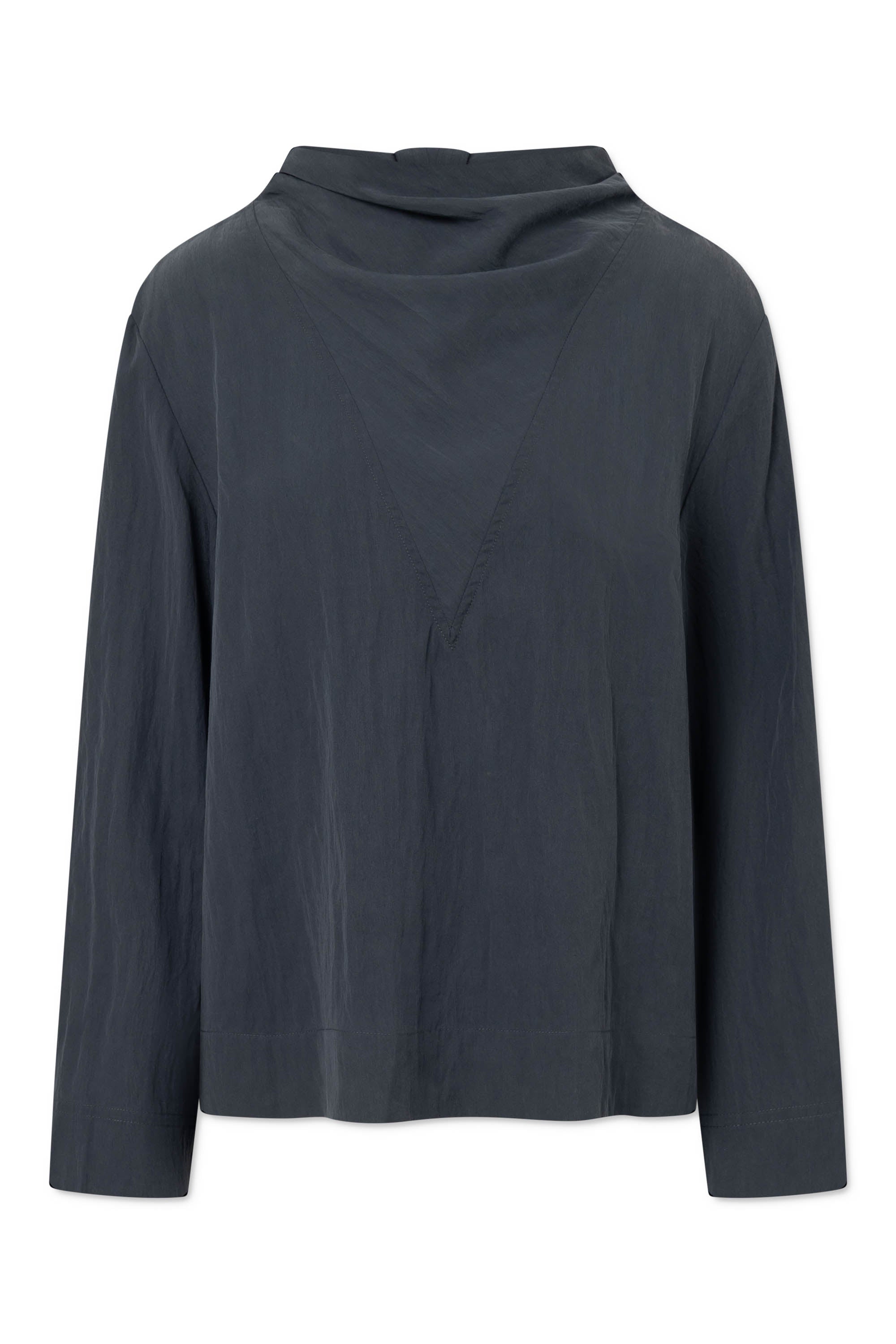 Rue de Tokyo SEMIRA CRINKLED TENCEL Blouses DARK NAVY