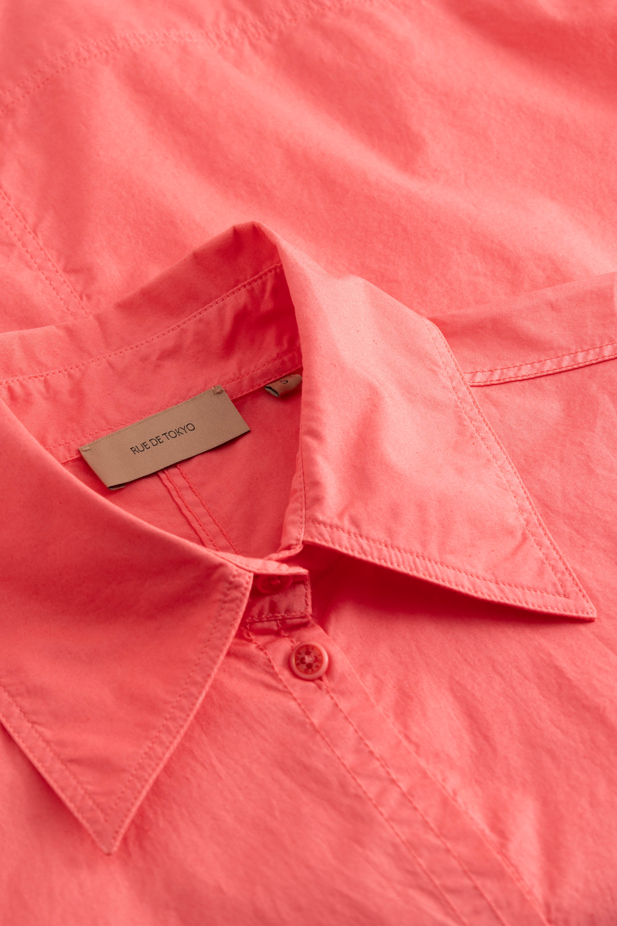 Rue de Tokyo SEREN GMTD POPLIN Shirts CORAL RED
