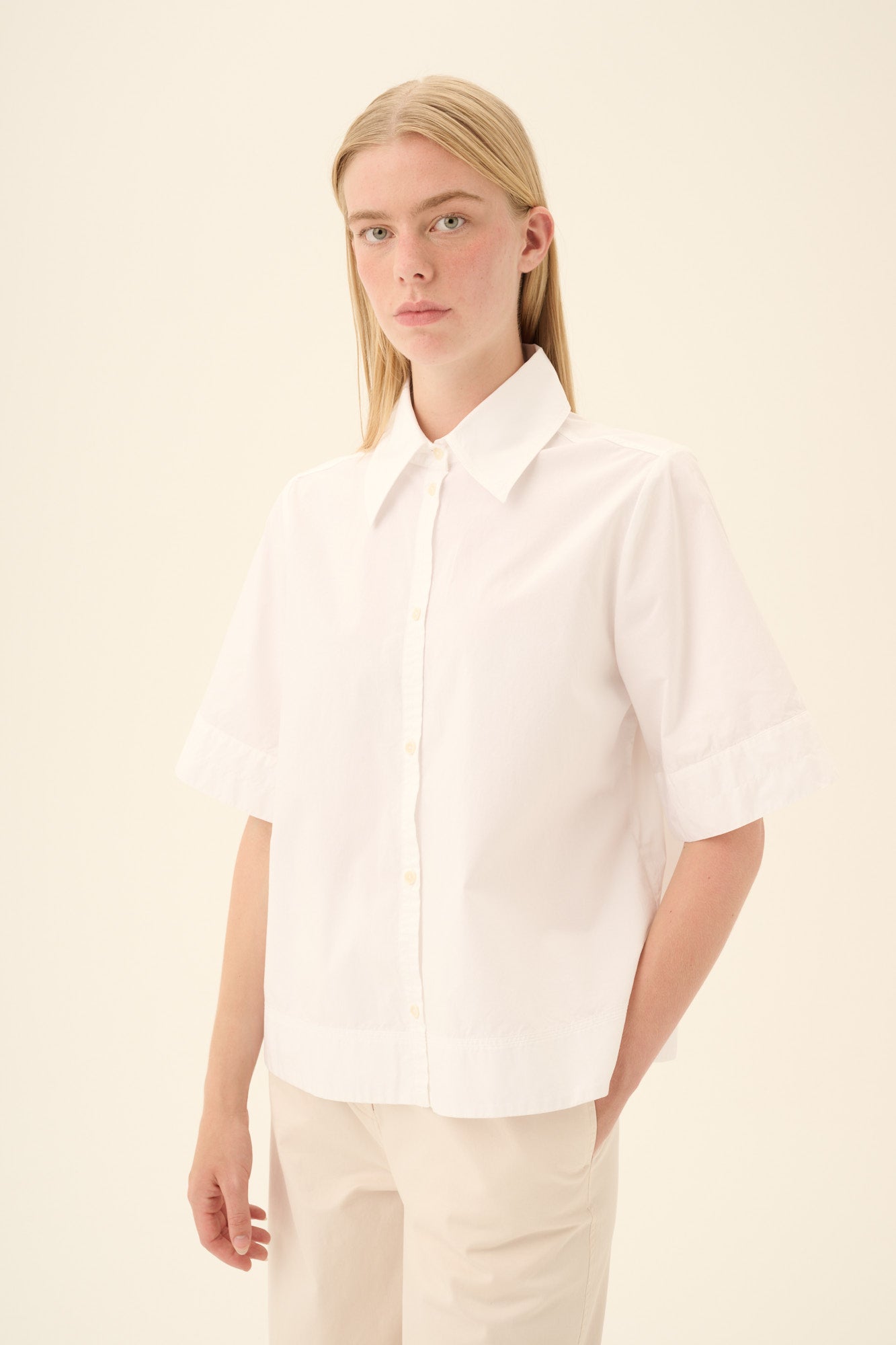 Rue de Tokyo SEREN GMTD POPLIN Shirts WHITE