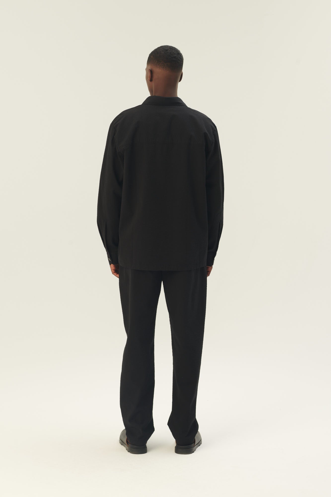 Rue de Tokyo SEVERAS HEAVY SEERSUCKER SHIRTS BLACK