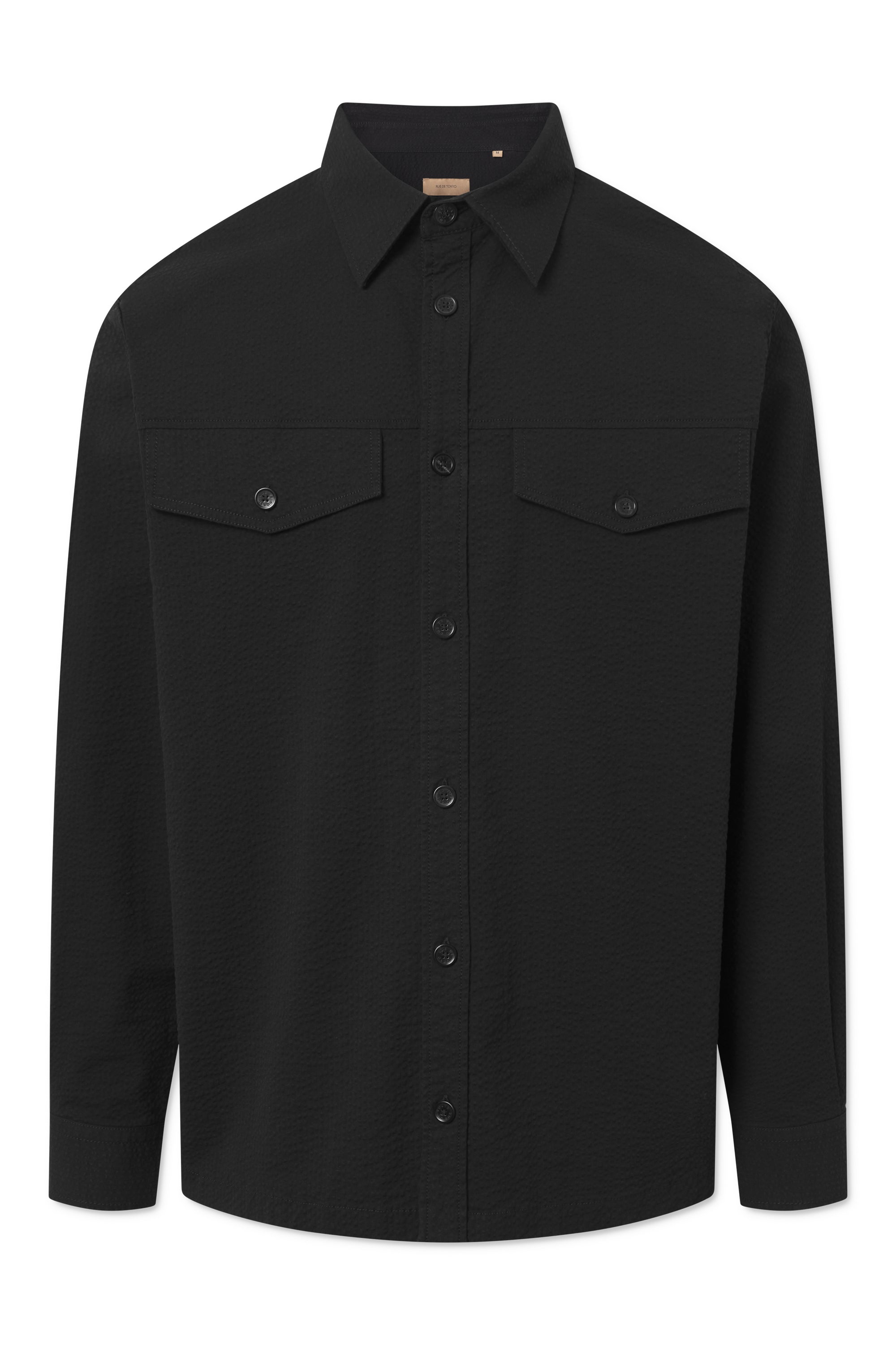 Rue de Tokyo SEVERAS HEAVY SEERSUCKER SHIRTS BLACK