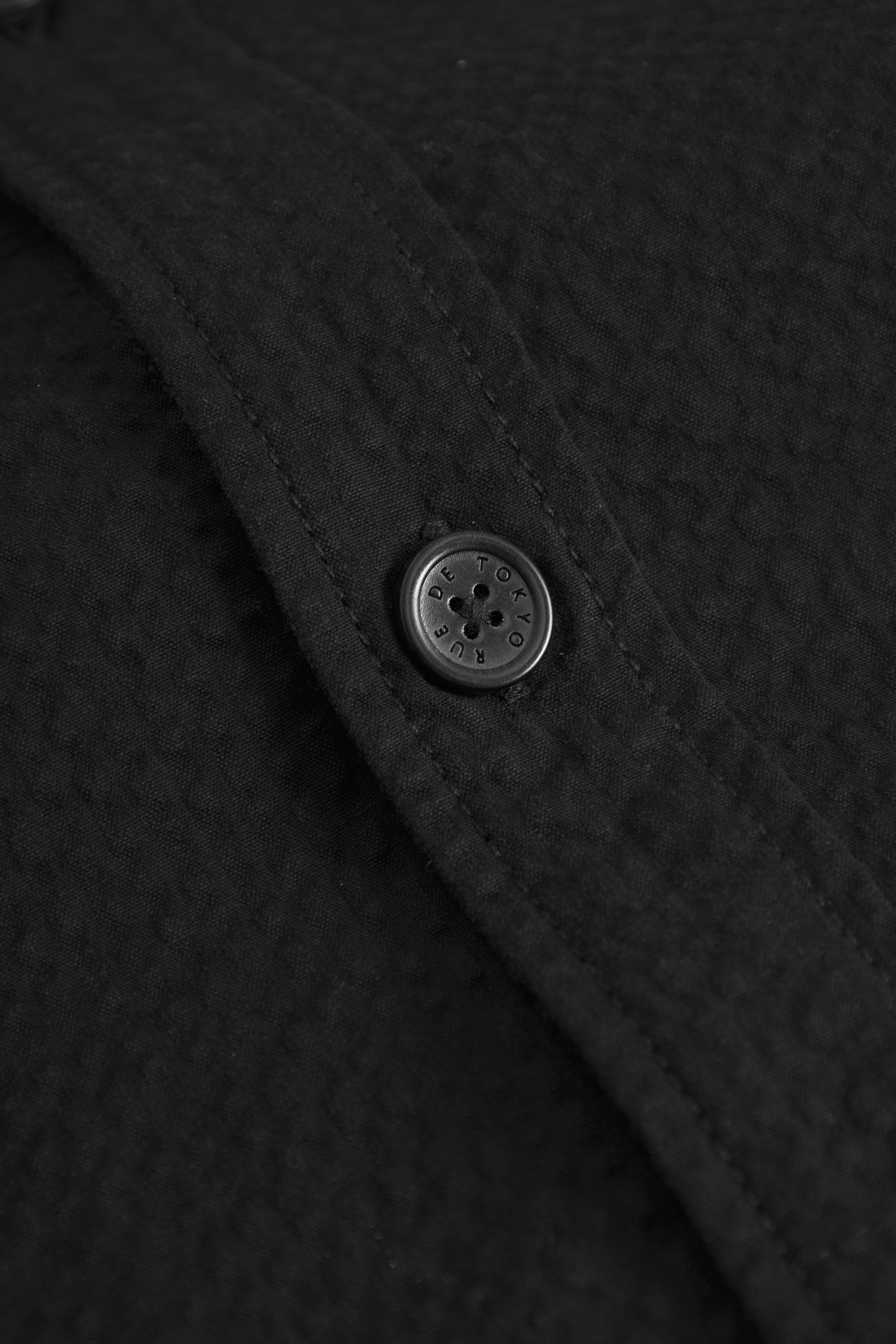 Rue de Tokyo SEVERAS HEAVY SEERSUCKER SHIRTS BLACK