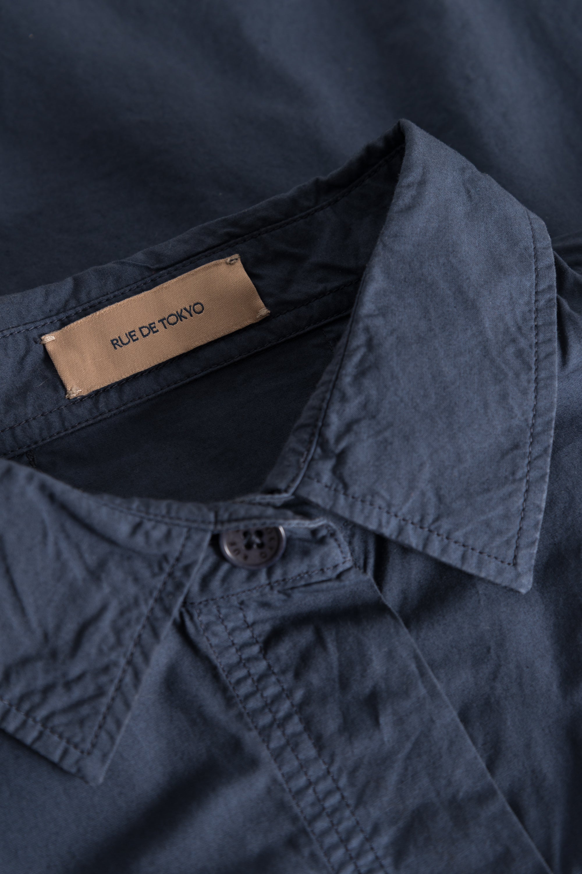 Rue de Tokyo SHELBY GARMENT DYED POPLIN Shirts DARK NAVY