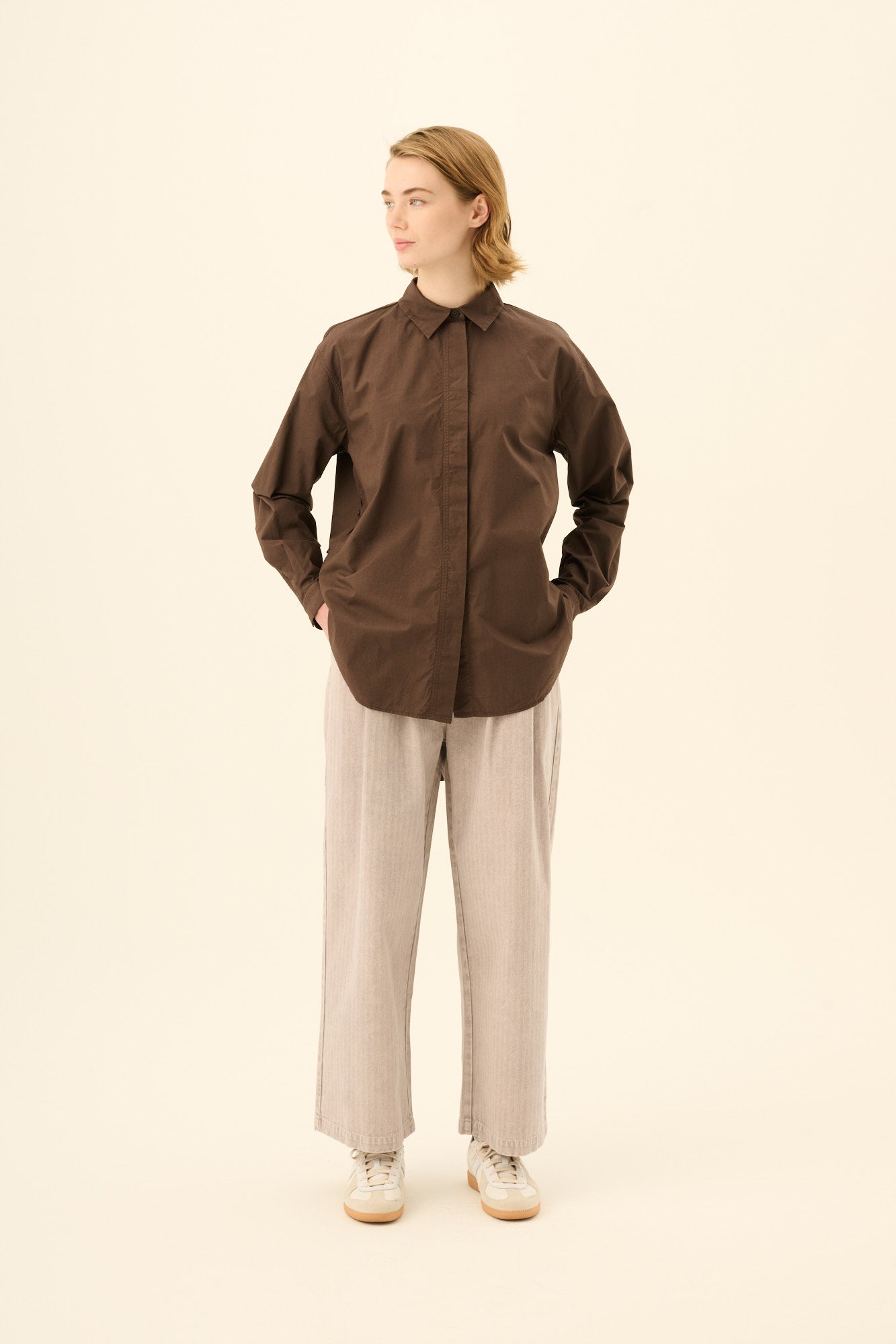 Rue de Tokyo SHELBY GMTD POPLIN Shirts FUDGE