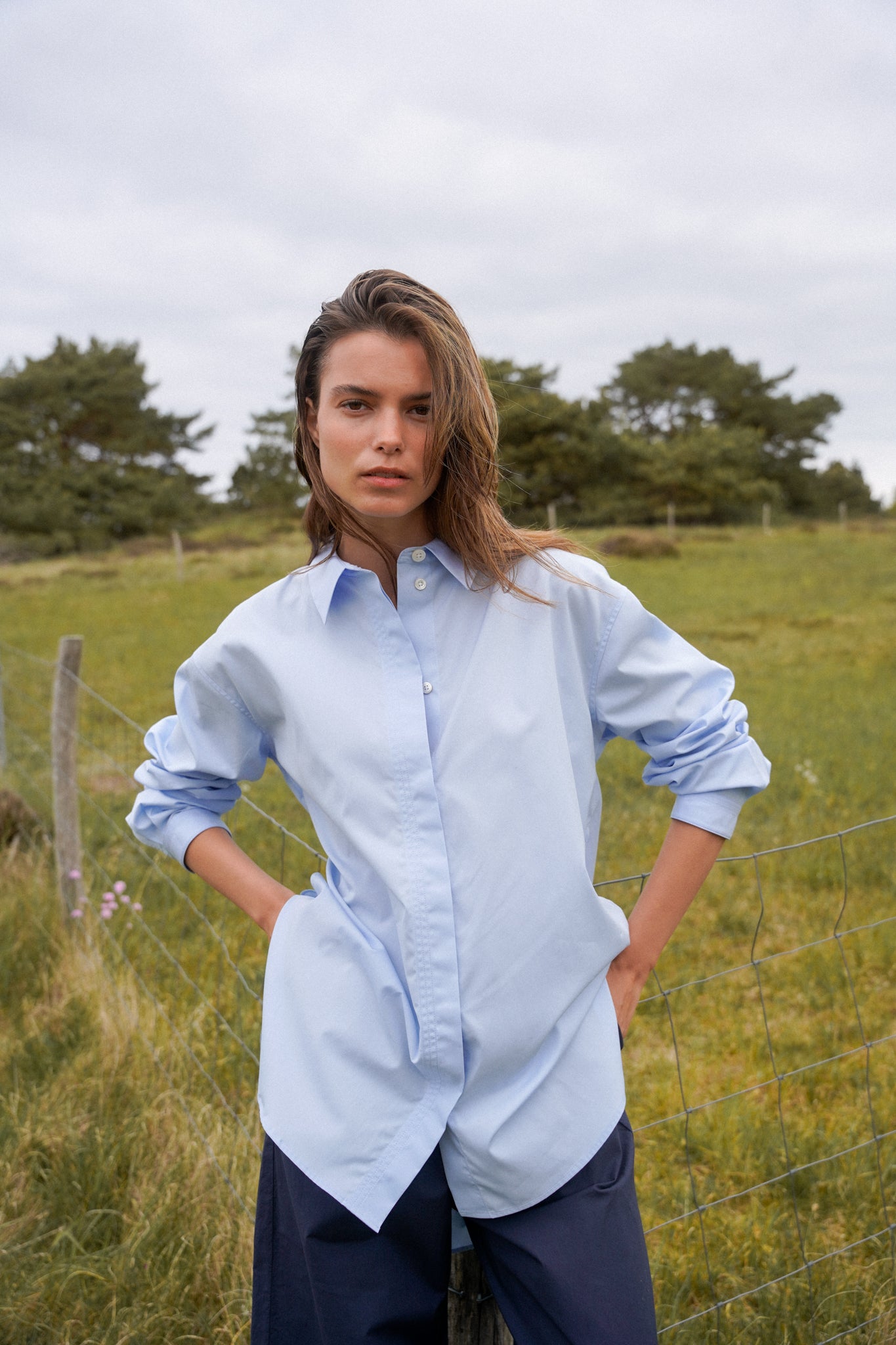 Rue de Tokyo SHELBY MAYFAIR SOLID Shirts LIGHT BLUE