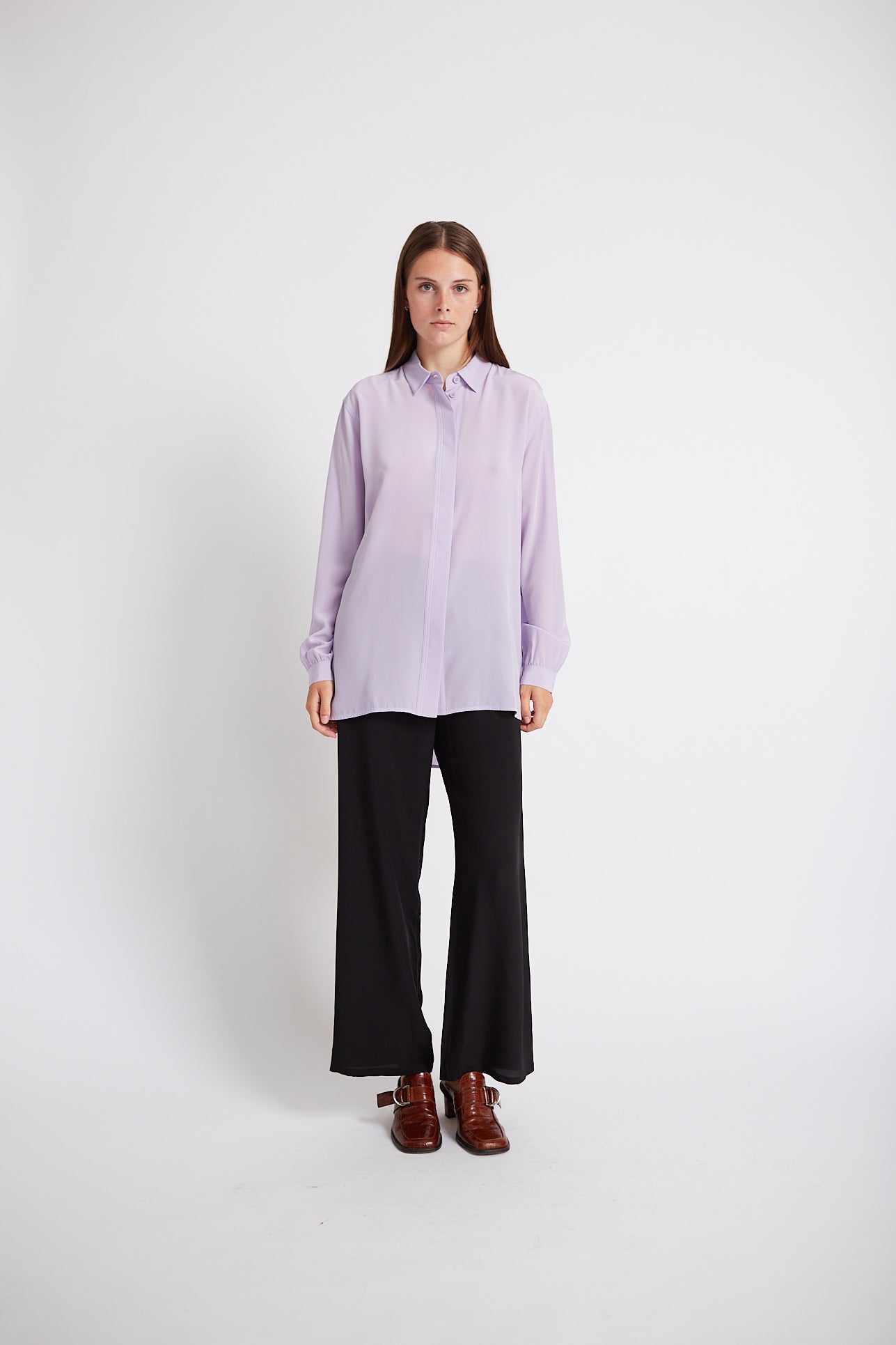 Rue de Tokyo SHELBY SILK SHIRT LIGHT PURPLE SHIRTS LIGHT PURPLE