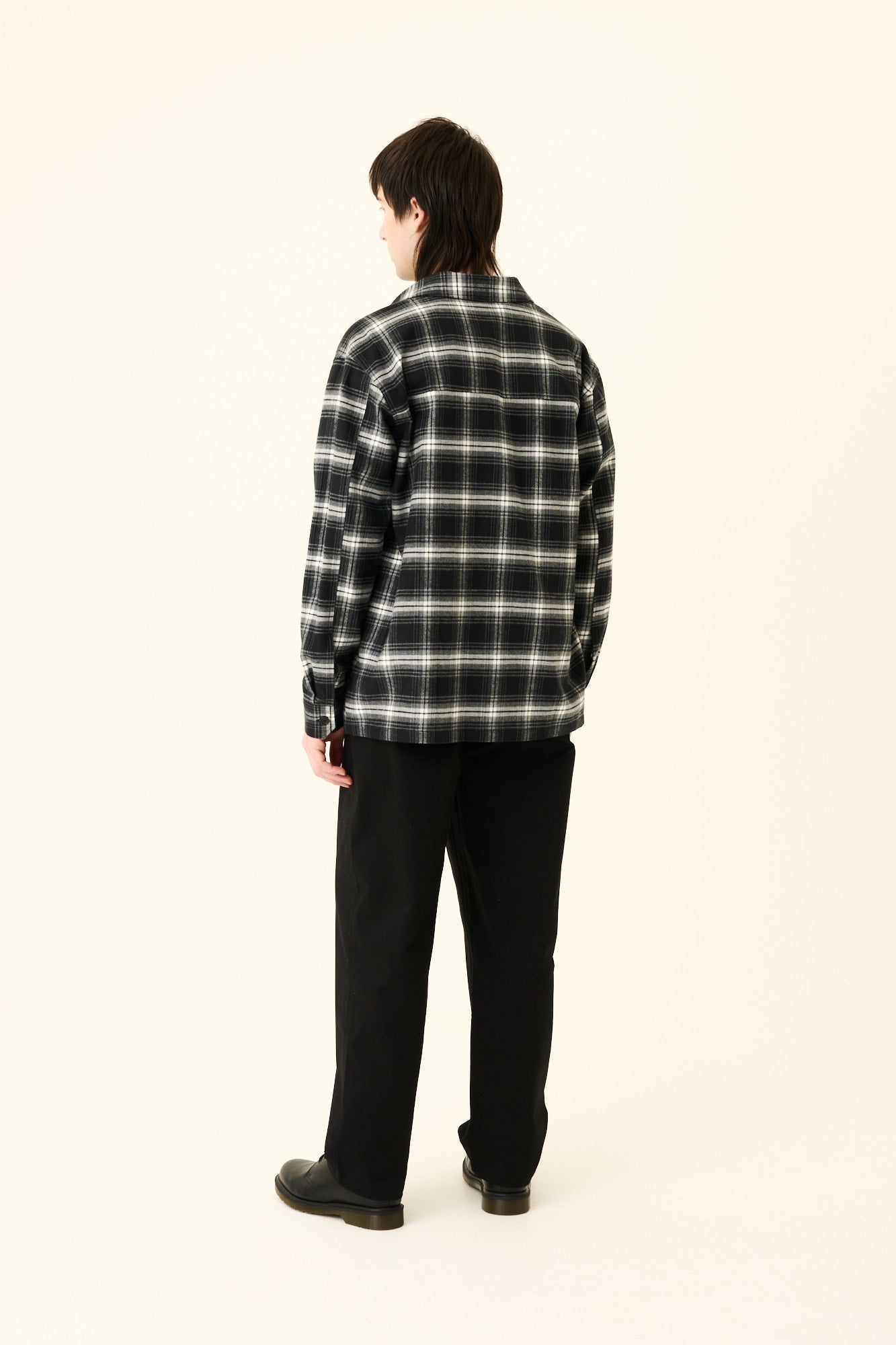 Rue de Tokyo SHELDON FLANNEL CHECK Shirts BLACK WHITE CHECK