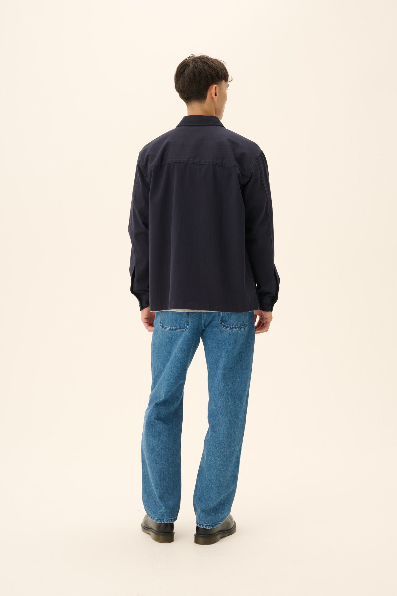 Rue de Tokyo SHELDO HERRINGBONE Shirts DARK NAVY