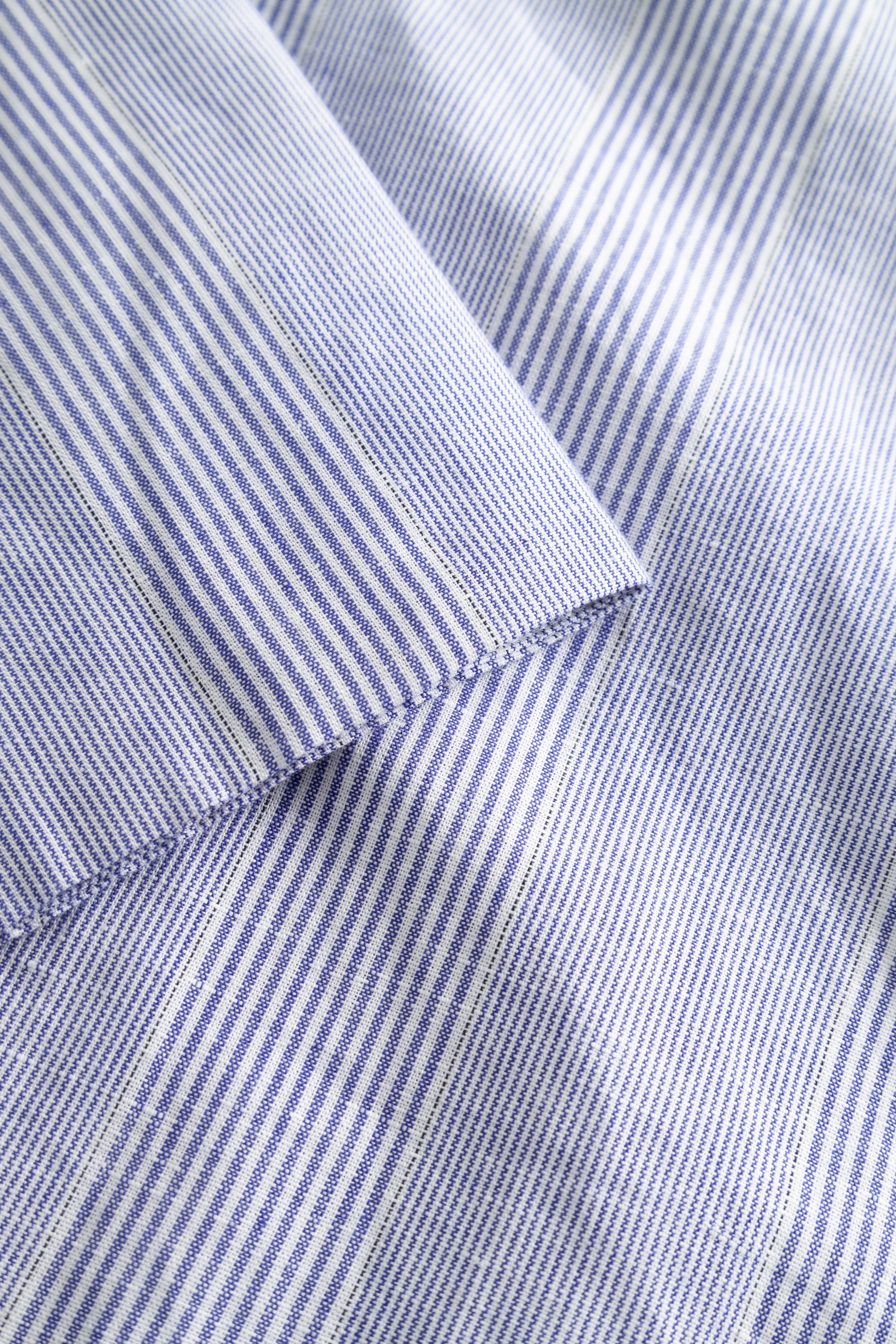 Rue de Tokyo SHIKA LIGHT LINEN STRIPE Shirts BLUE DUAL STRIPE