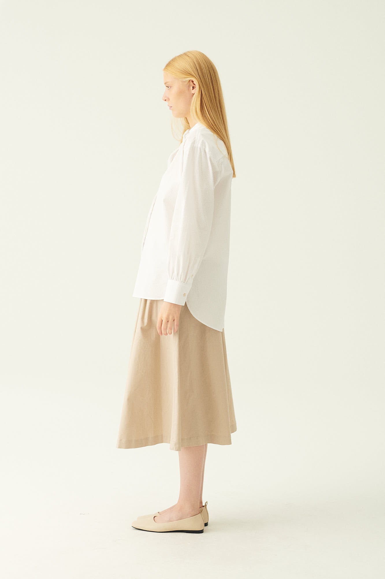 Rue de Tokyo SIERRE LIGHT SEERSUCKER STRIPE SHIRTS WHITE