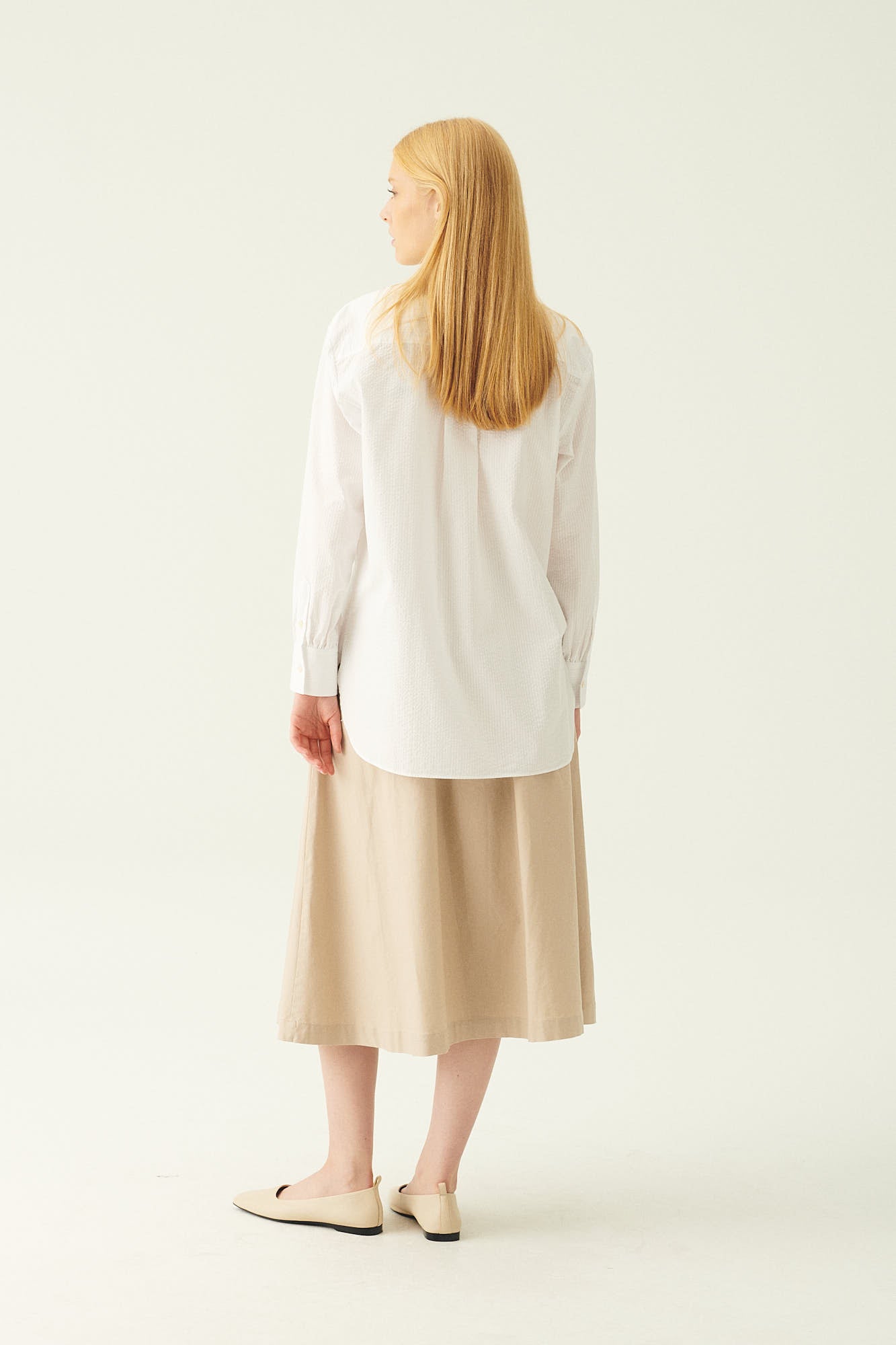 Rue de Tokyo SIERRE LIGHT SEERSUCKER STRIPE SHIRTS WHITE