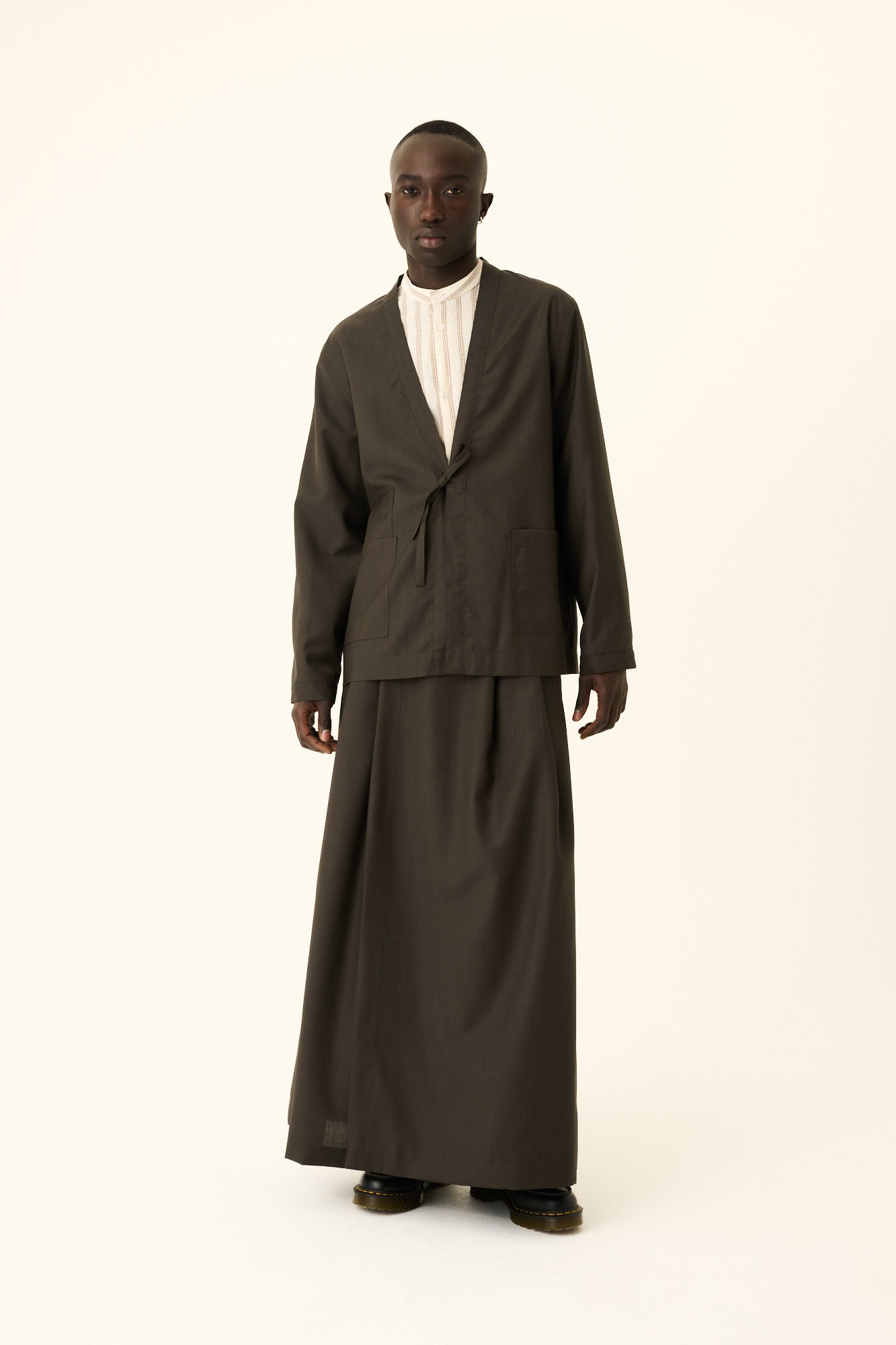 Rue de Tokyo SIGMUND SOLID SUITING WOOL Jackets MOSS GREEN