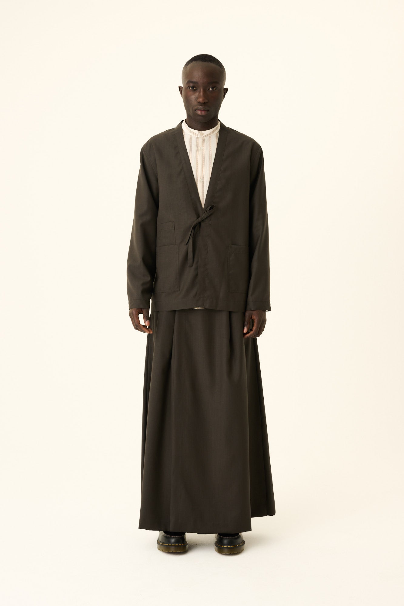 Rue de Tokyo SIGMUND SOLID SUITING WOOL Jackets MOSS GREEN