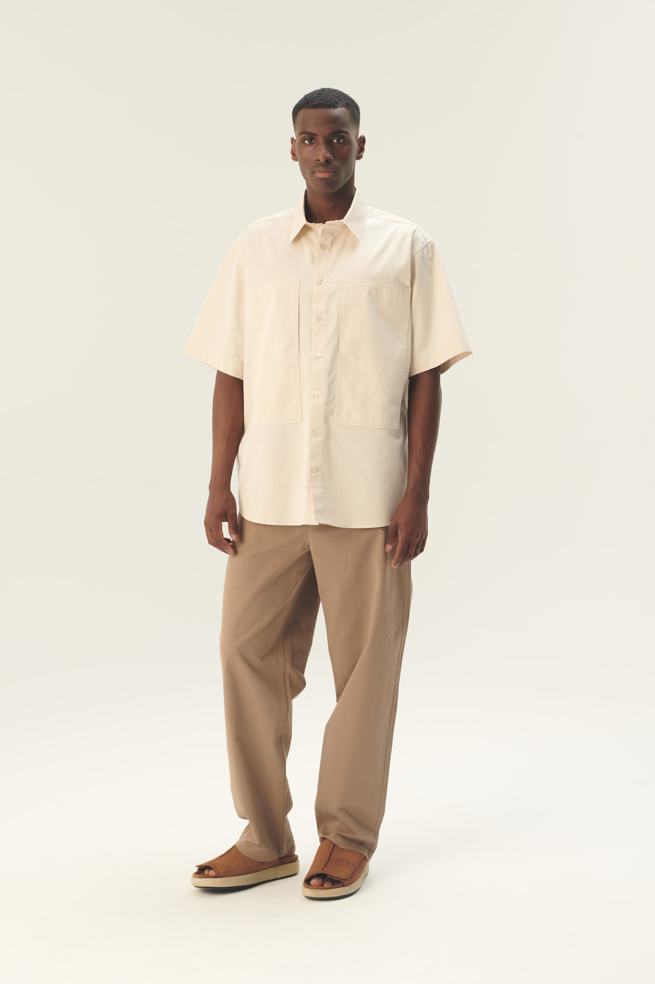 Rue de Tokyo SKYLOR SOLID LIGHT COTTON Shirts SAND