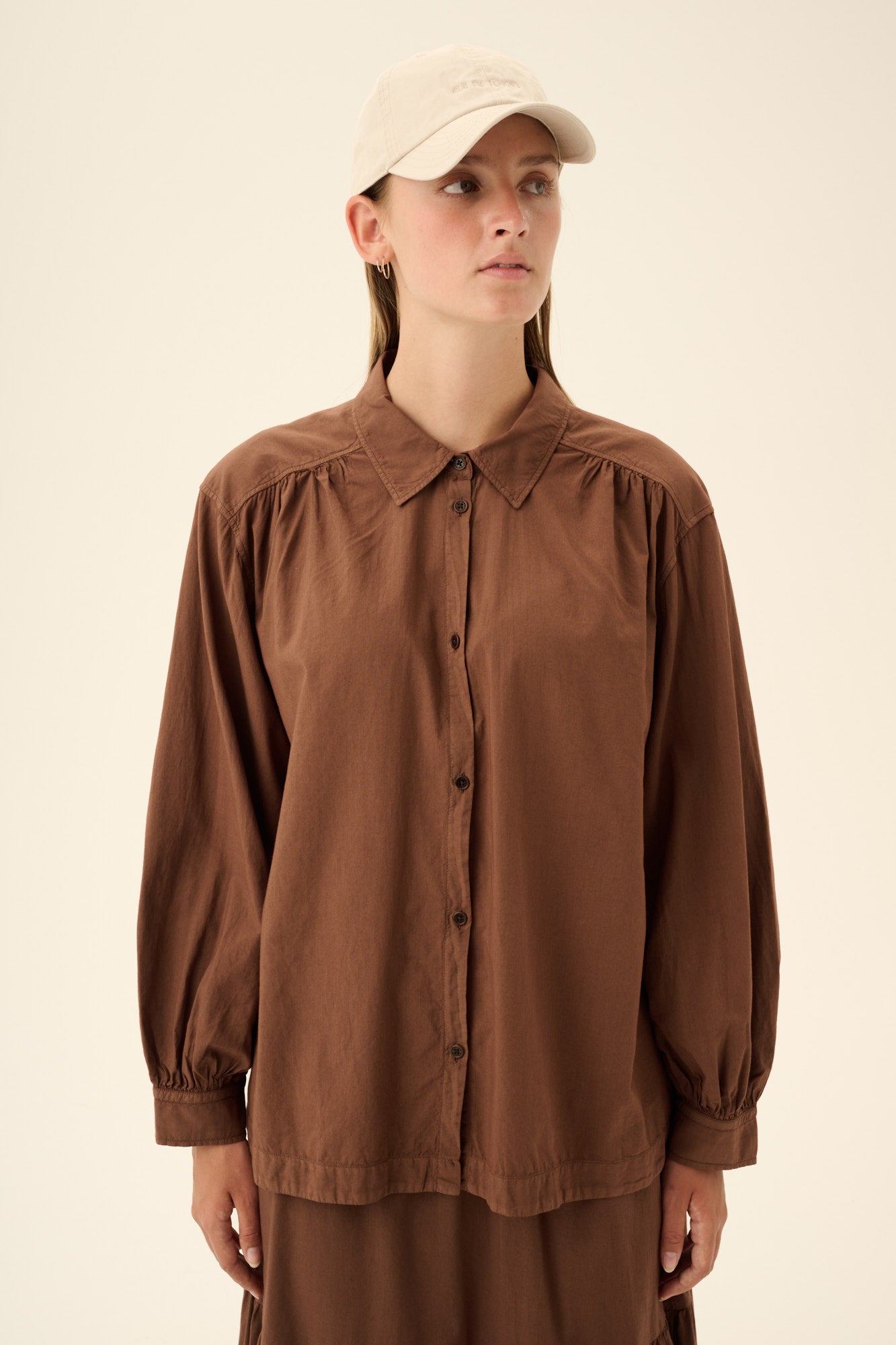 Rue de Tokyo SLOAN GMTD VOILE Shirts DARK BROWN