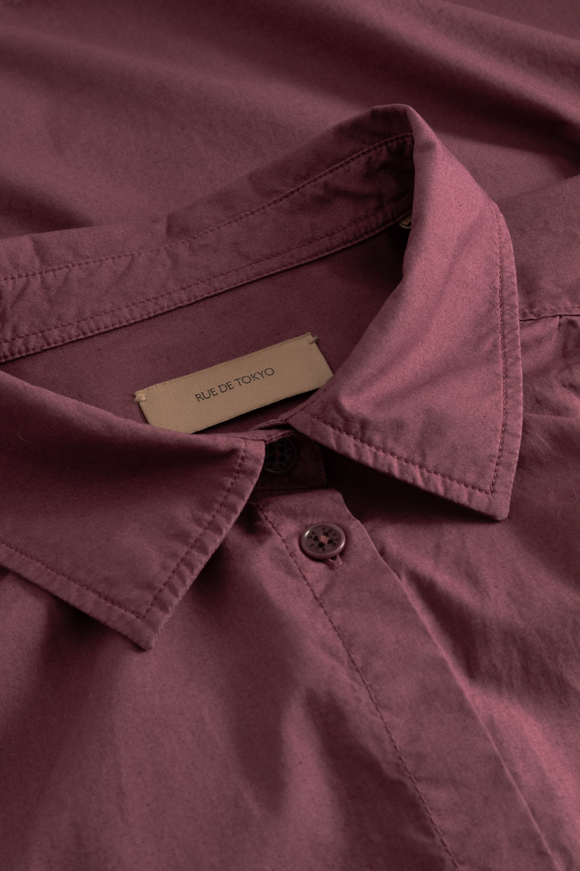 Rue de Tokyo SLOAN ORGANIC GARMENT DYED POPLIN Shirts BURGUNDY