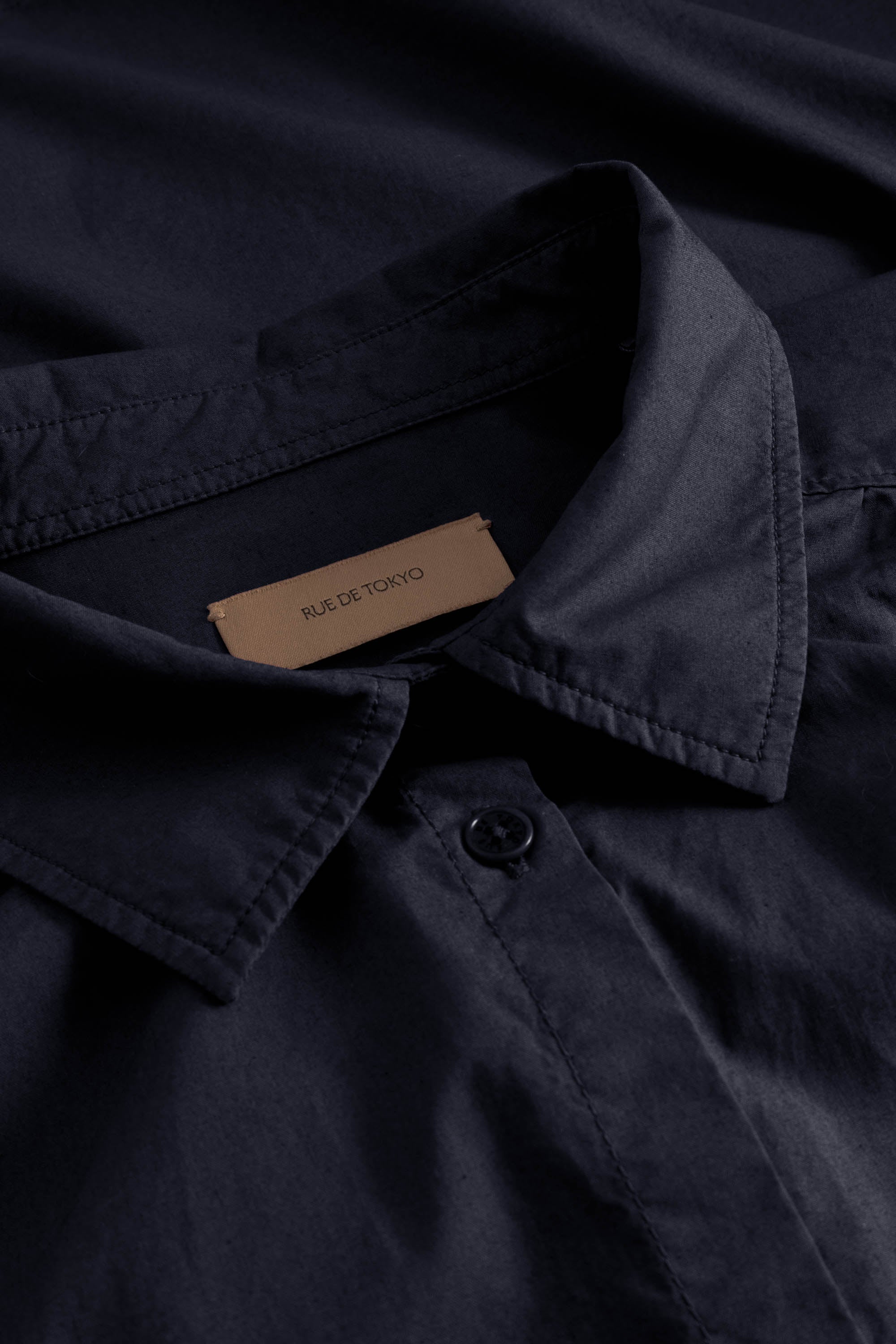 Rue de Tokyo SLOAN ORGANIC GARMENT DYED POPLIN Shirts DARK NAVY