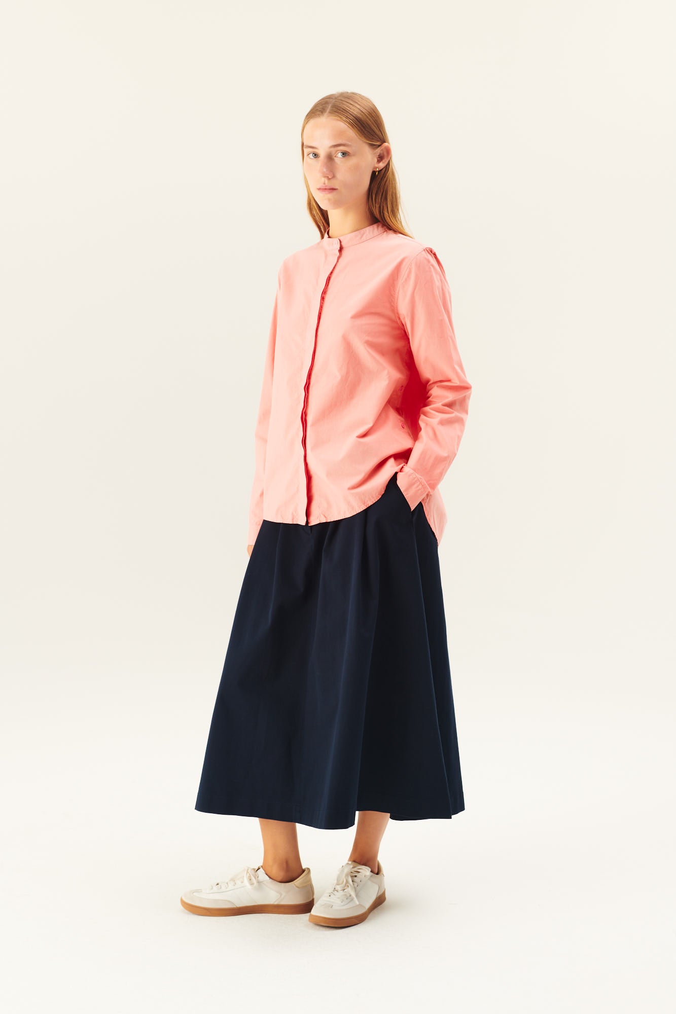 Rue de Tokyo SOFIE ORGANIC GARMENT DYED POPLIN SHIRTS PEACH PINK