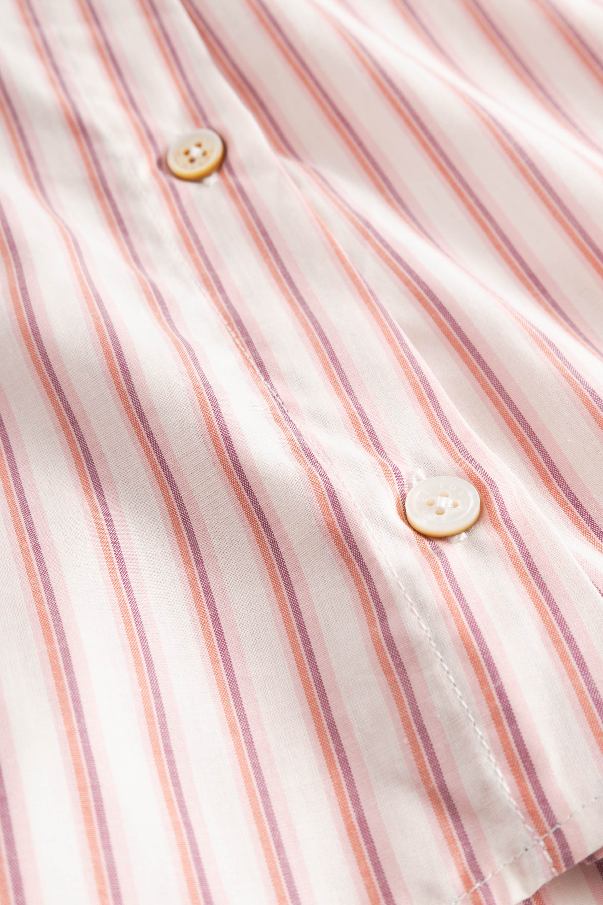 Rue de Tokyo SOFIE PATTERNED COTTON SILK Shirts RED PINK STRIPE