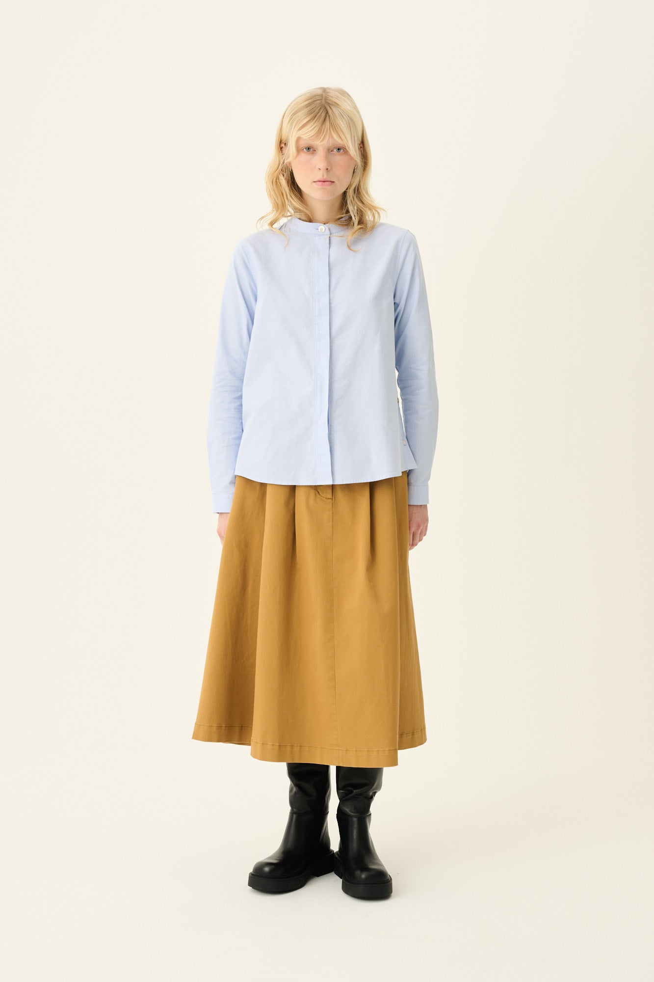 Rue de Tokyo SOFIE SOLID OXFORD Shirts LIGHT BLUE