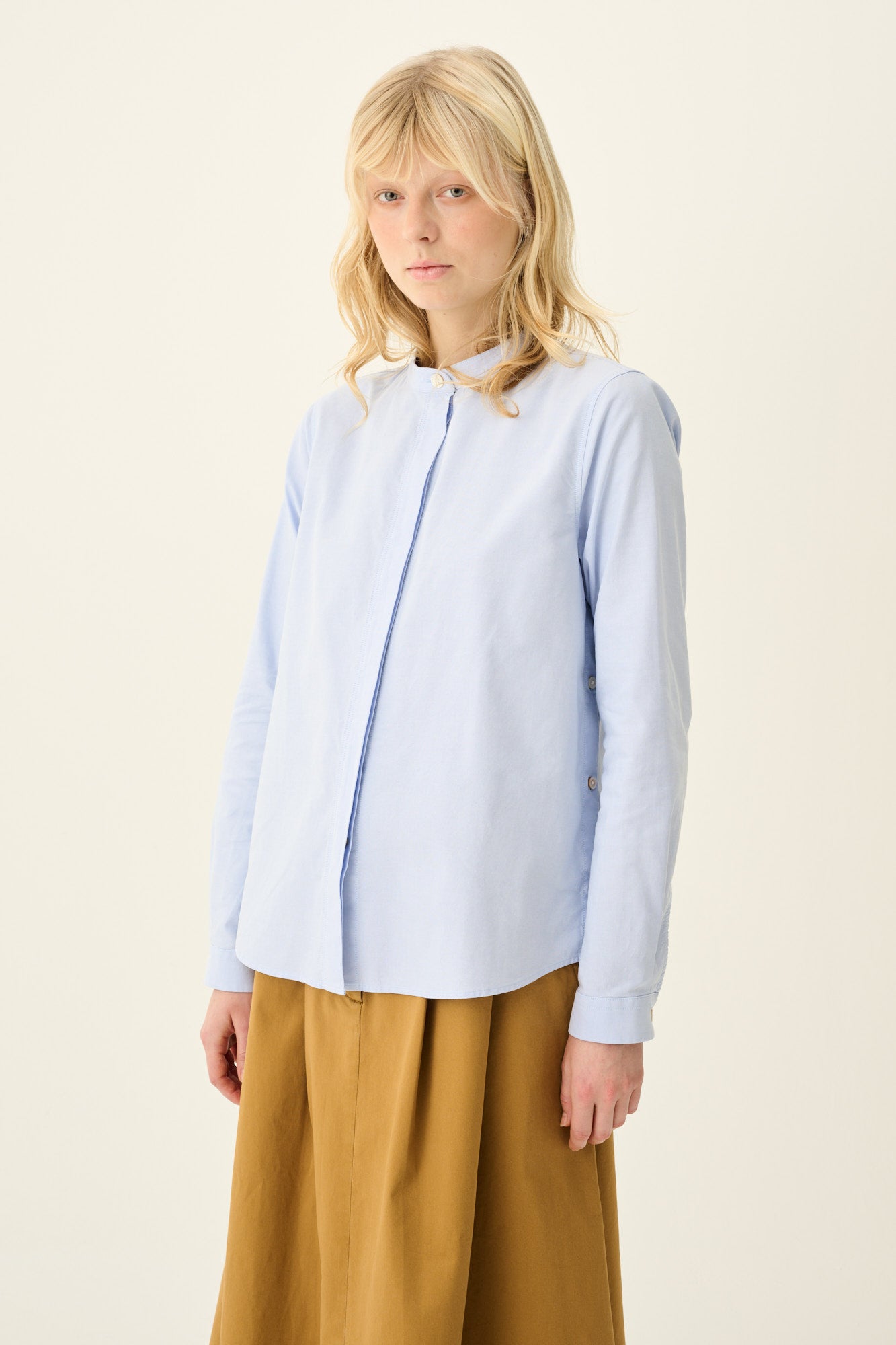 Rue de Tokyo SOFIE SOLID OXFORD Shirts LIGHT BLUE