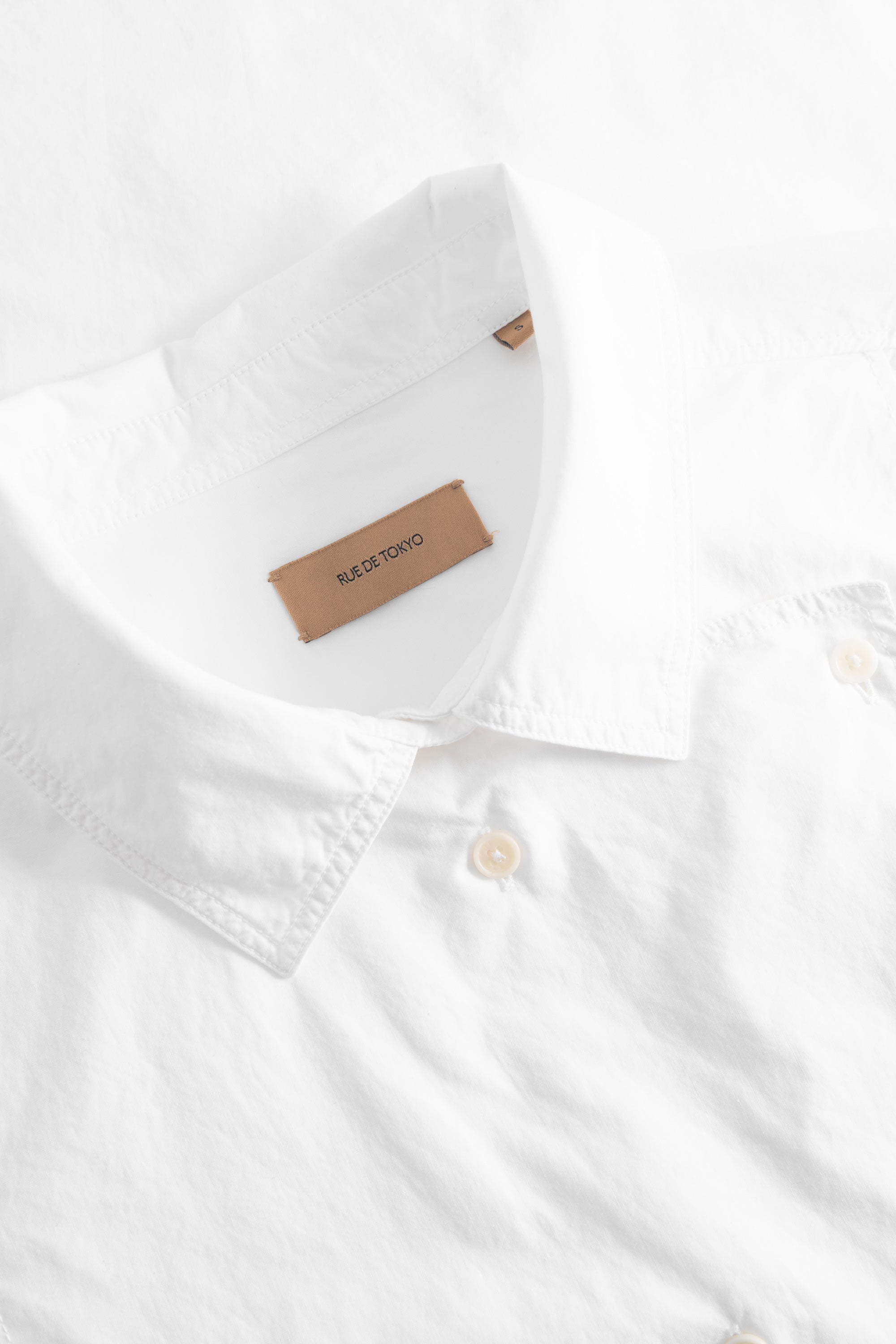 Rue de Tokyo SPARROW GARMENT DYED POPLIN Shirts WHITE