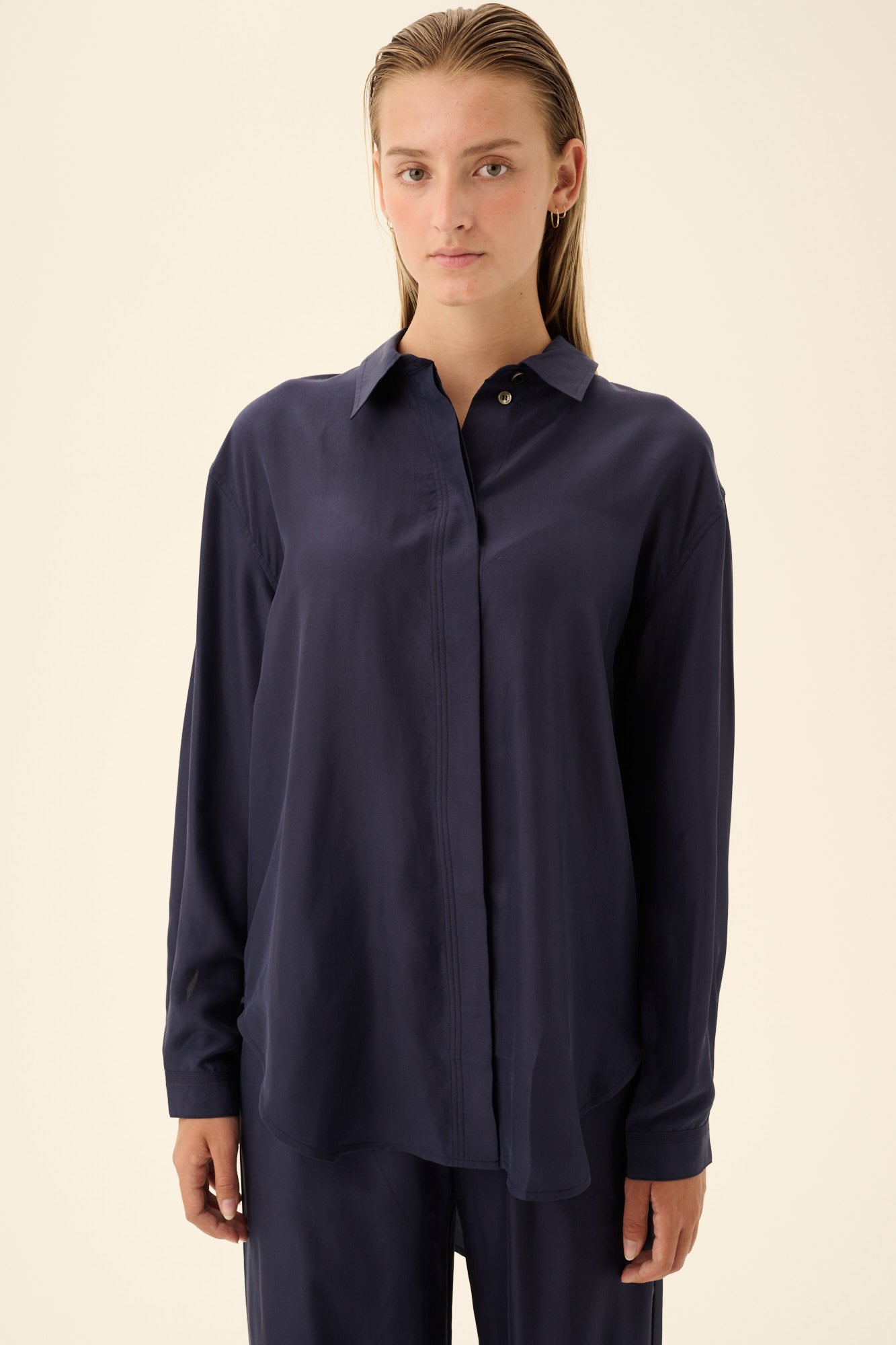 Rue de Tokyo STELLA SILK Shirts NAVY