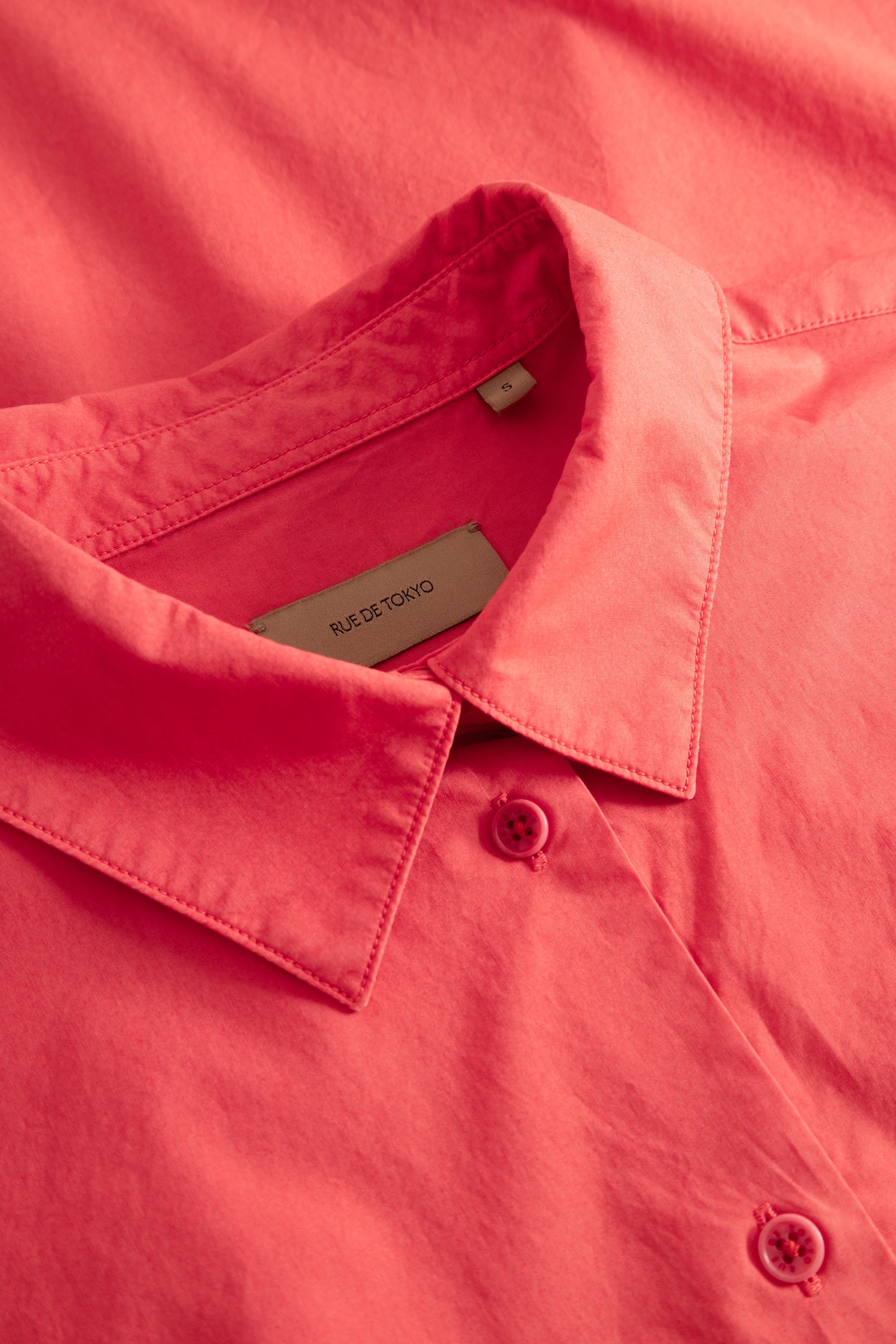 Rue de Tokyo SUMIKO ORGANIC GARMENT DYED POPLIN Shirts BITTERSWEET RED