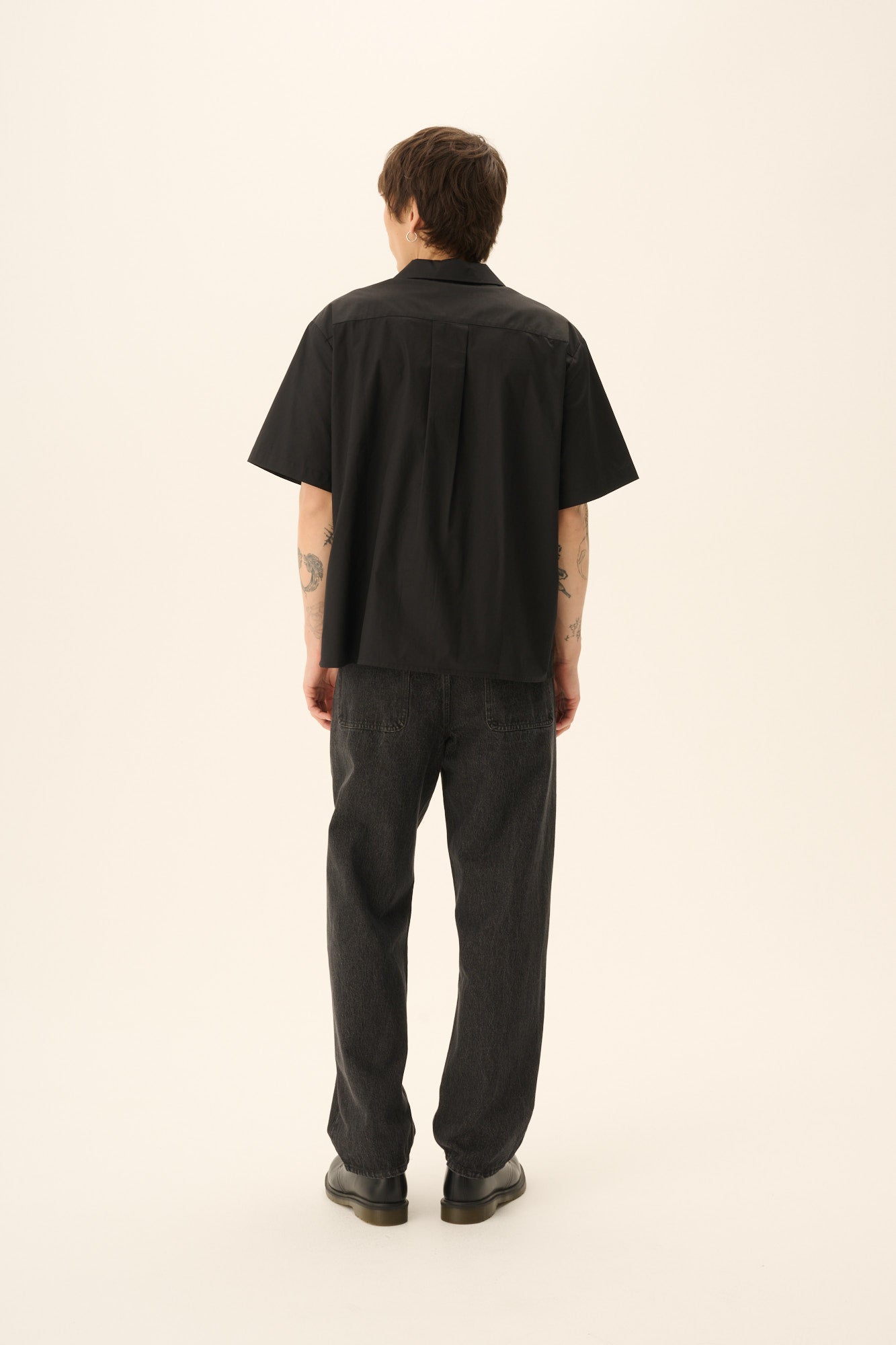 Rue de Tokyo SUNE LACE RIBBON POPLIN Shirts BLACK