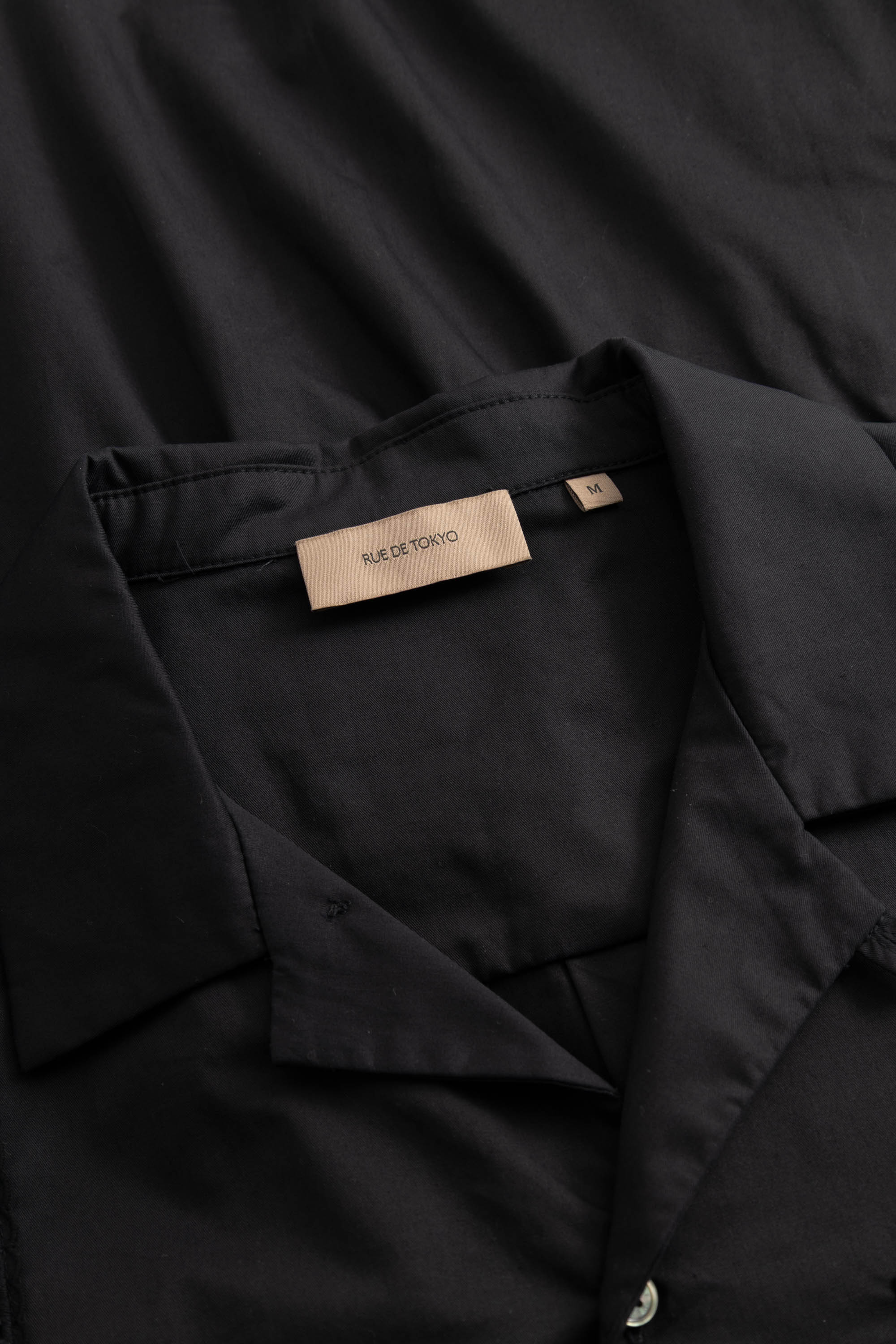 Rue de Tokyo SUNE LACE RIBBON POPLIN Shirts BLACK