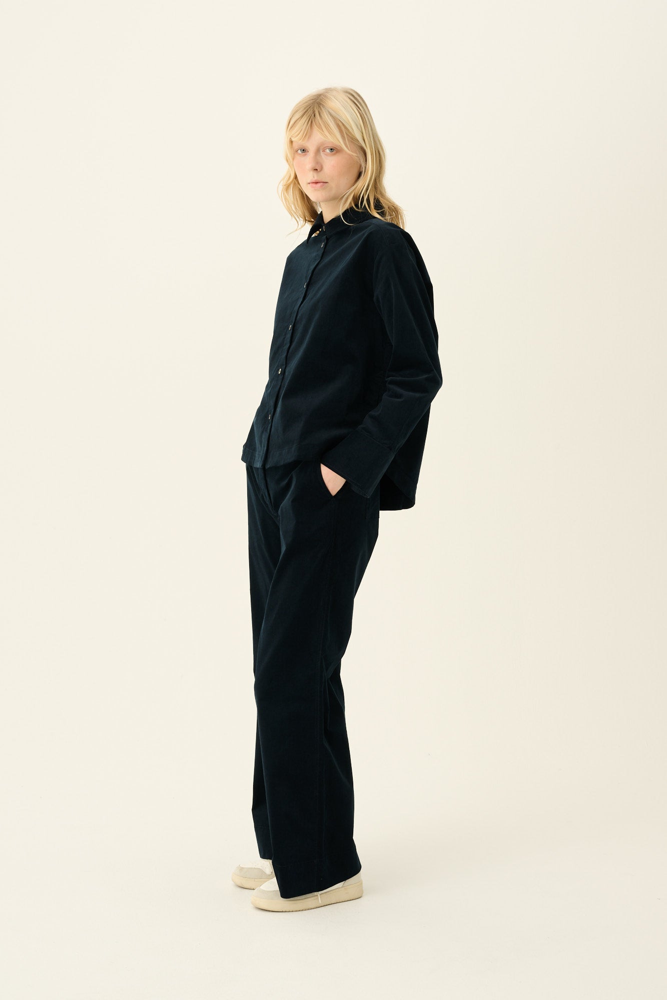 Rue de Tokyo SUNNI ORGANIC BABY CORDUROY Shirts MIDNIGHT NAVY