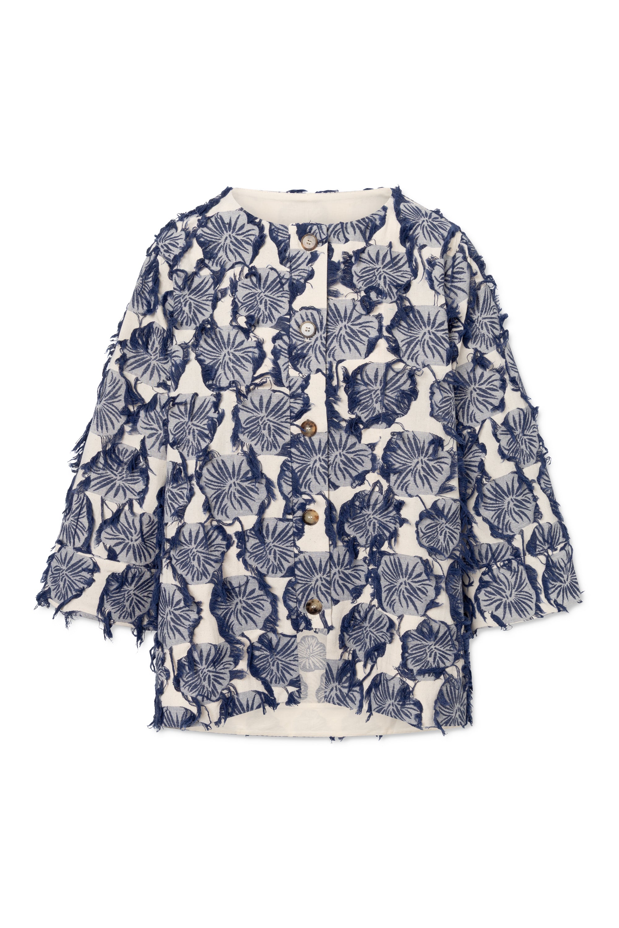 Rue de Tokyo SUN FIL COUPE FLOWER Shirts NAVY/SAND