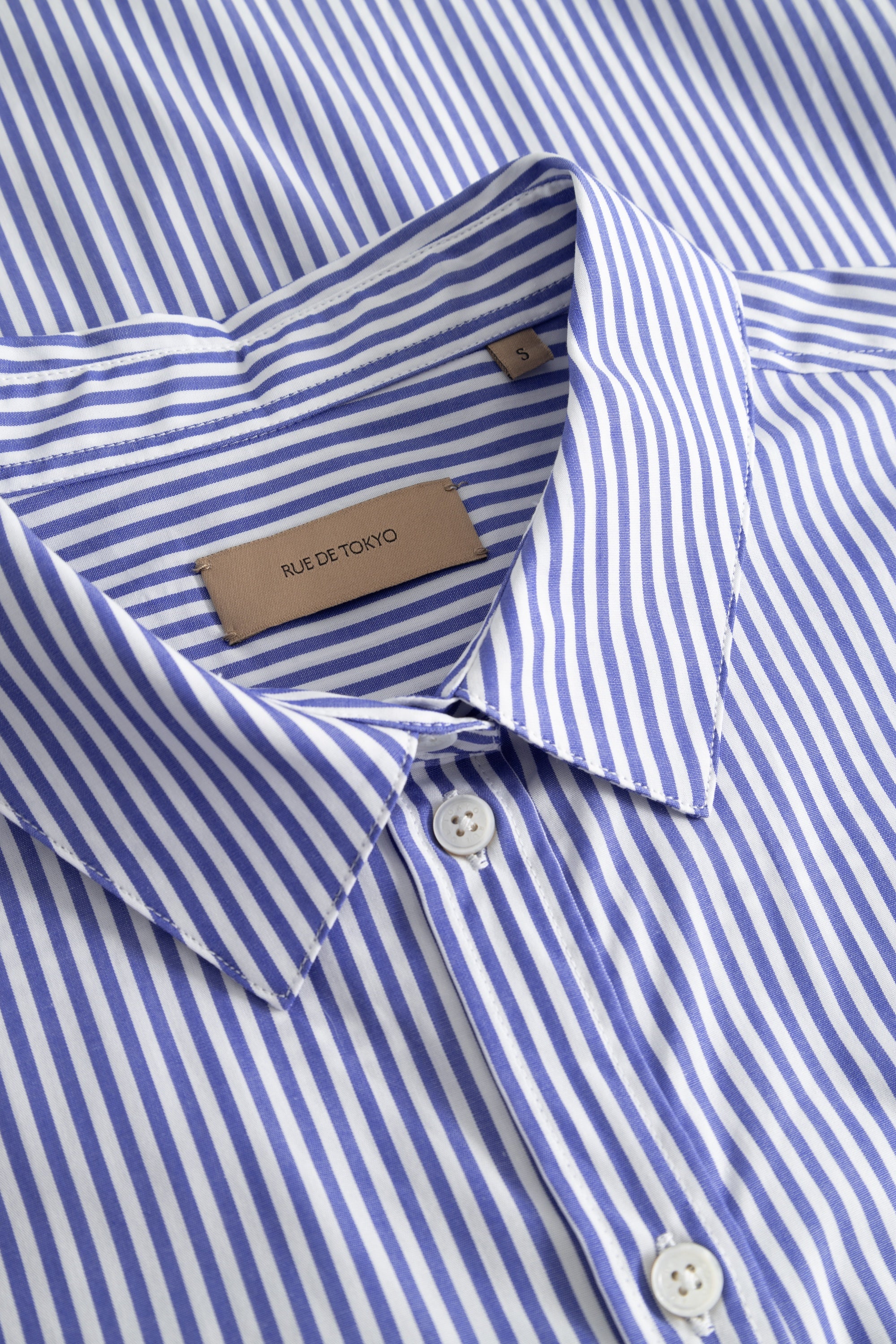 Rue de Tokyo SYLINA COTTON STRIPE Shirts BLUE WHITE STRIPE