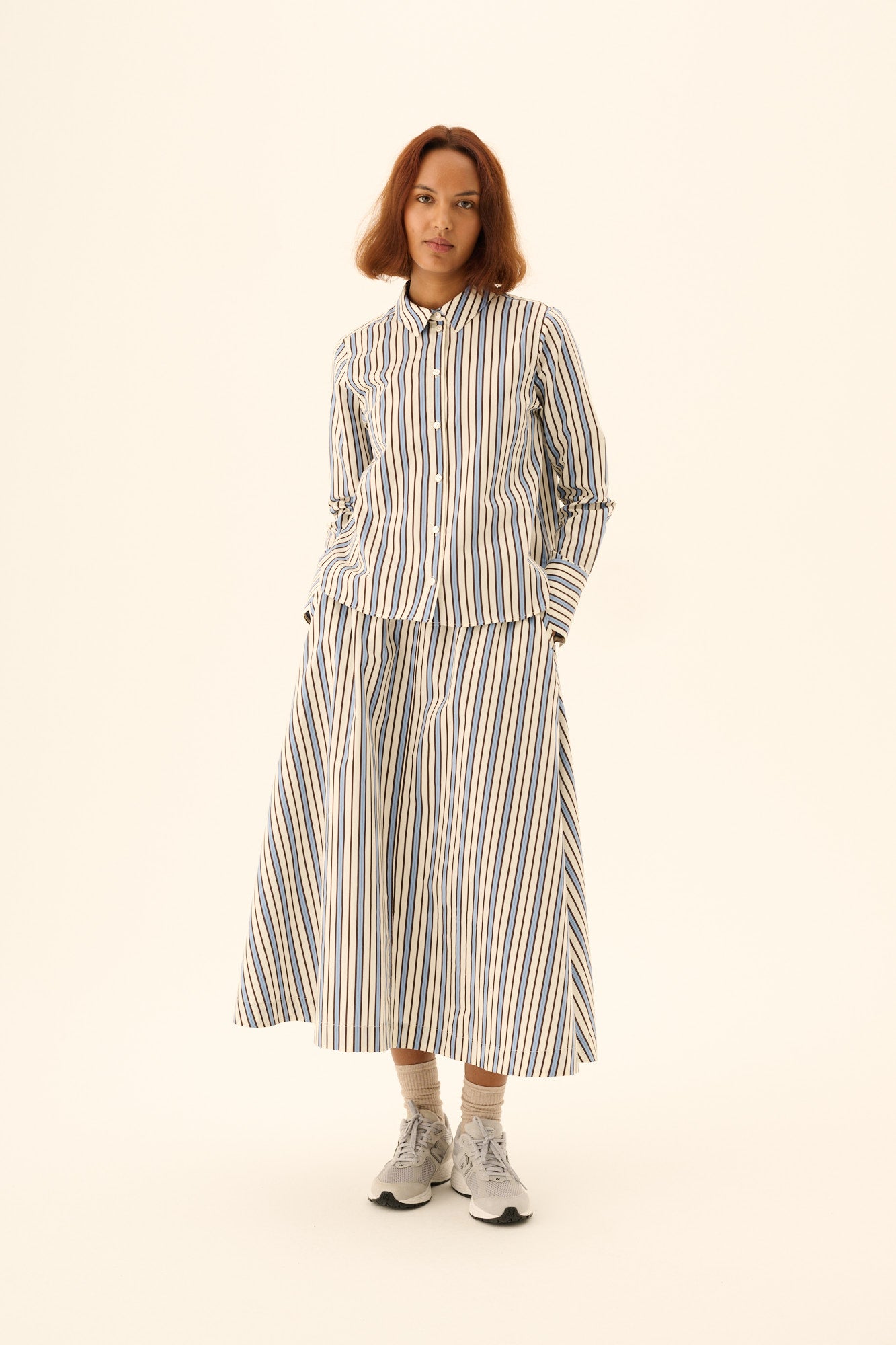 Rue de Tokyo SYLINA TRIO STRIPE Shirts BLUE PURPLE CREAM STRIPE