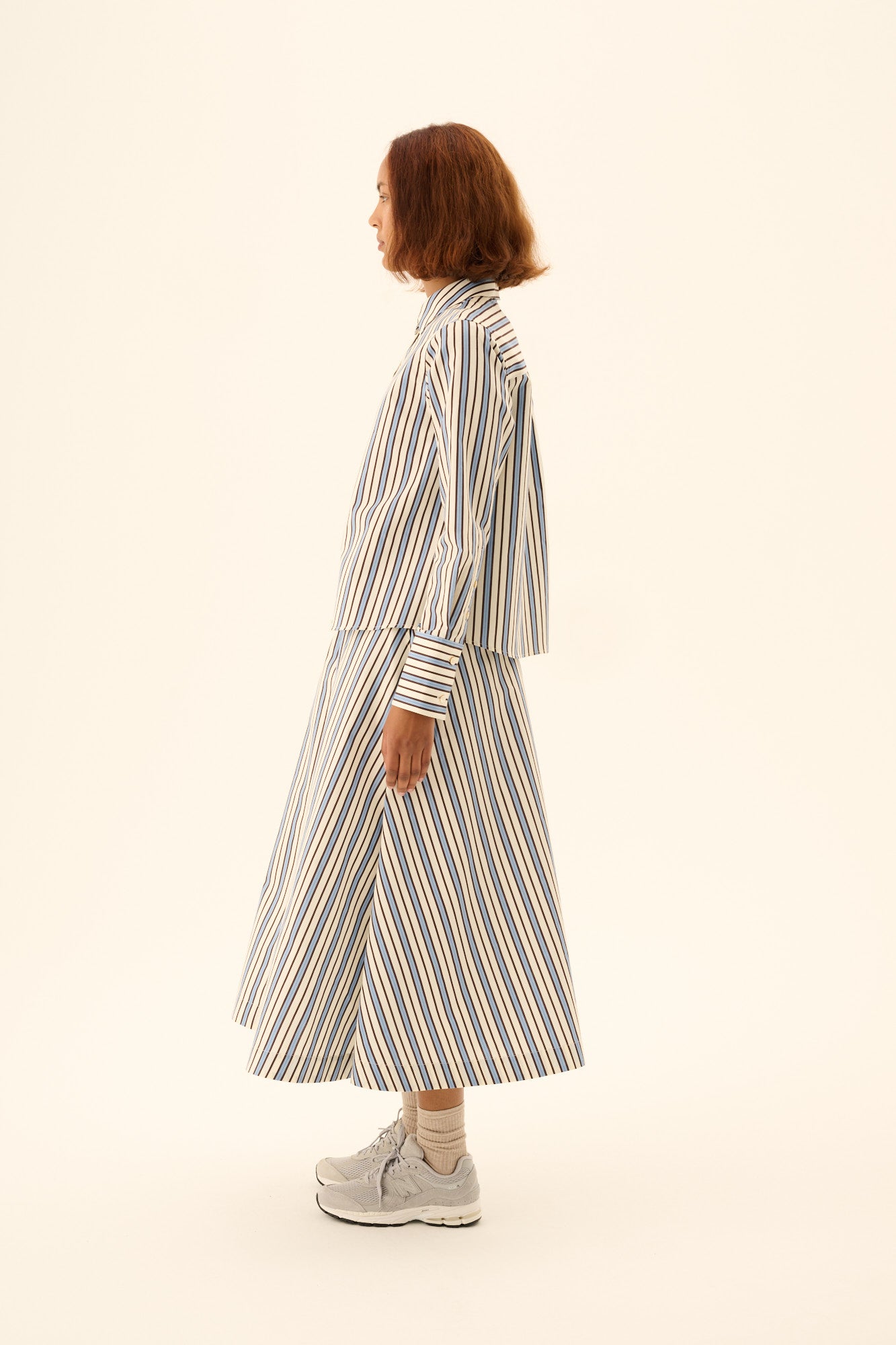 Rue de Tokyo SYLINA TRIO STRIPE Shirts BLUE PURPLE CREAM STRIPE