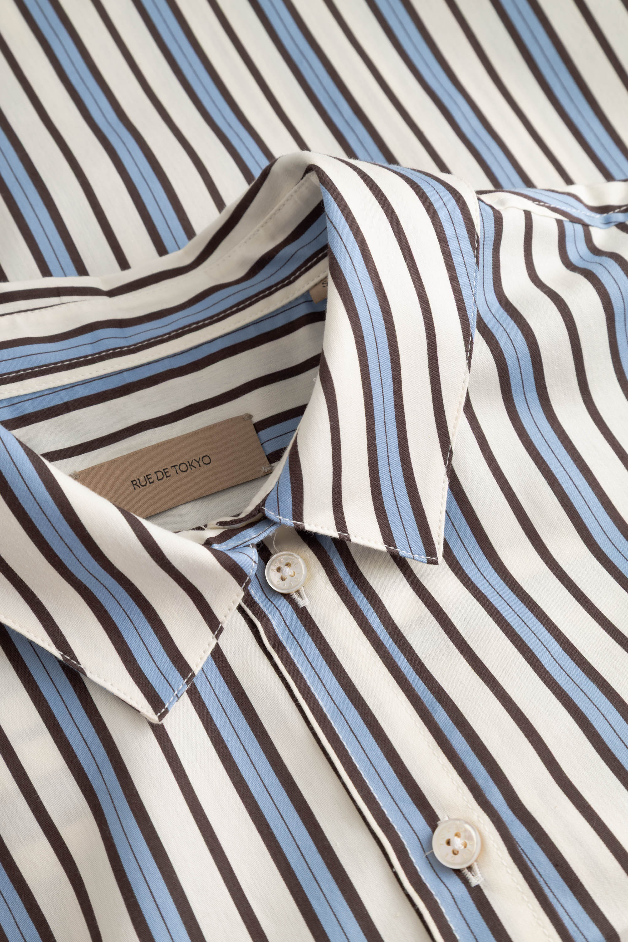 Rue de Tokyo SYLINA TRIO STRIPE Shirts BLUE PURPLE CREAM STRIPE
